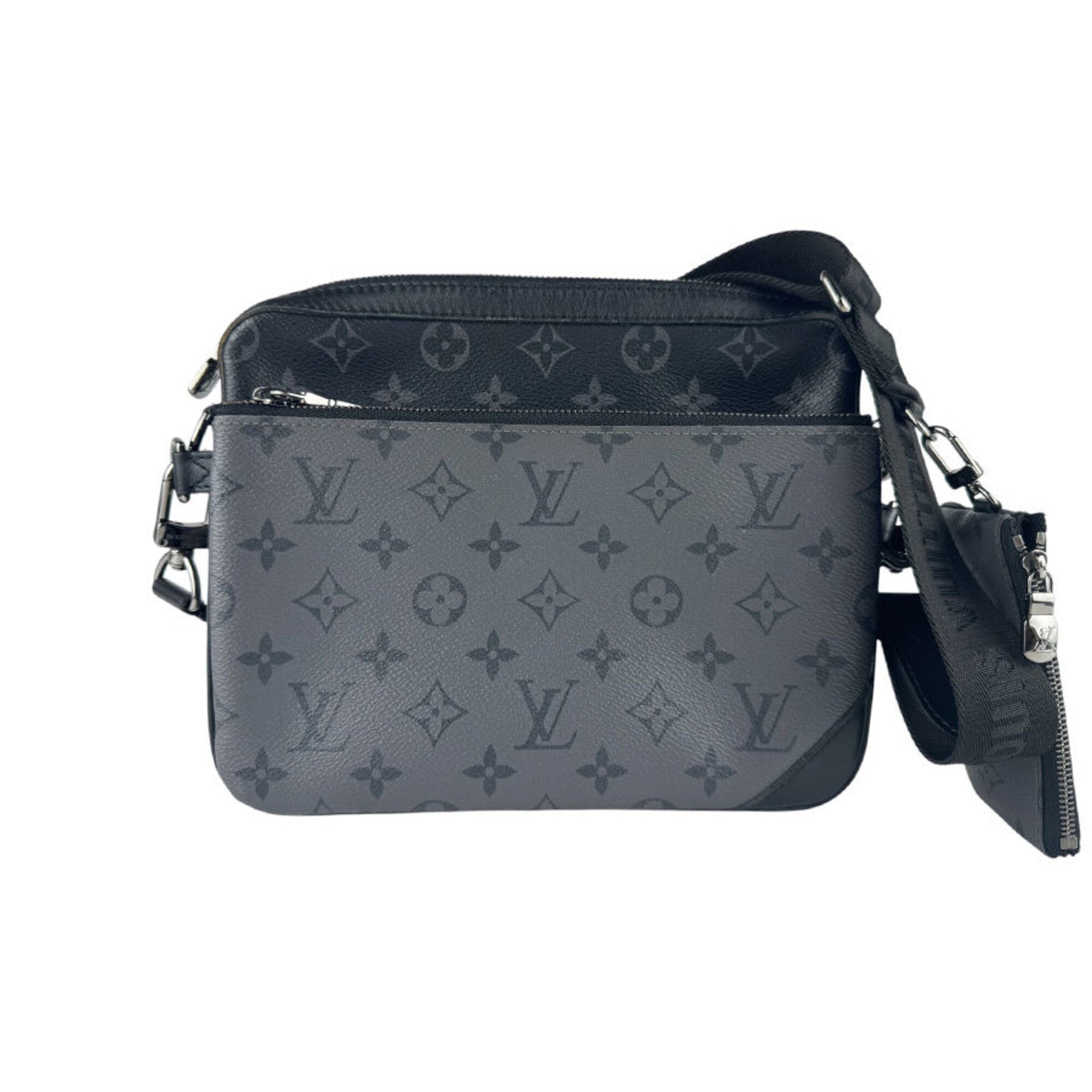 Louis Vuitton Black Gray Monogram Eclipse Pouch Shoulder Bag (Pre-Owned)