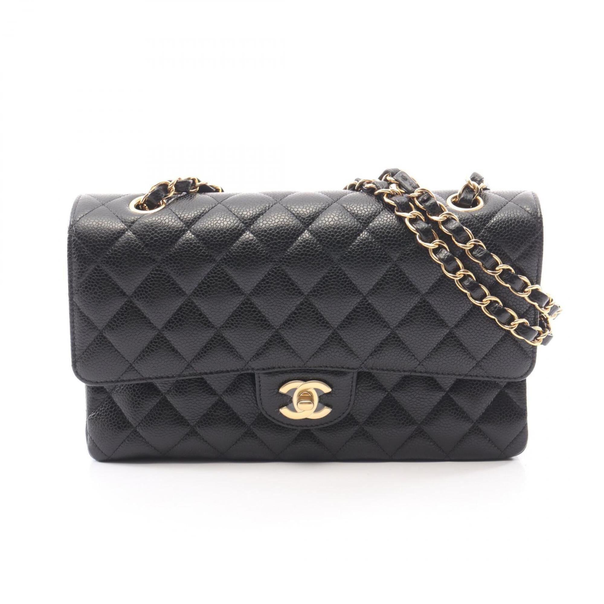 Chanel Black Grained Calfskin Handbag Shoulder Bag (Pre-Owned)