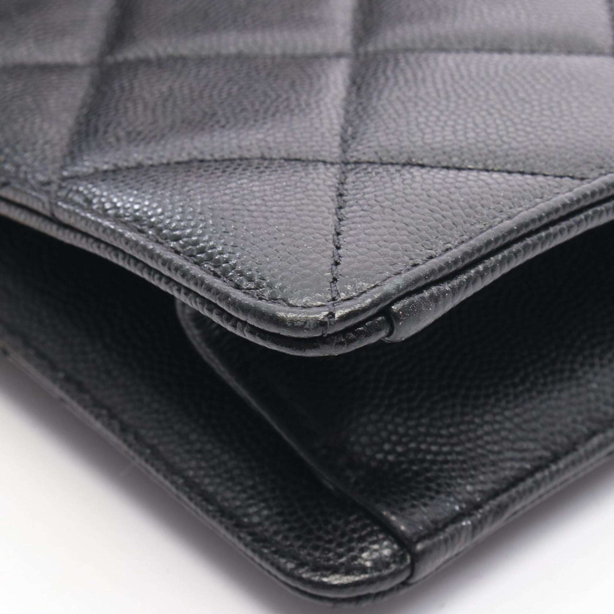 Chanel Matelasse Black Grained Calfskin Backpack Handbag (Pre-Owned)