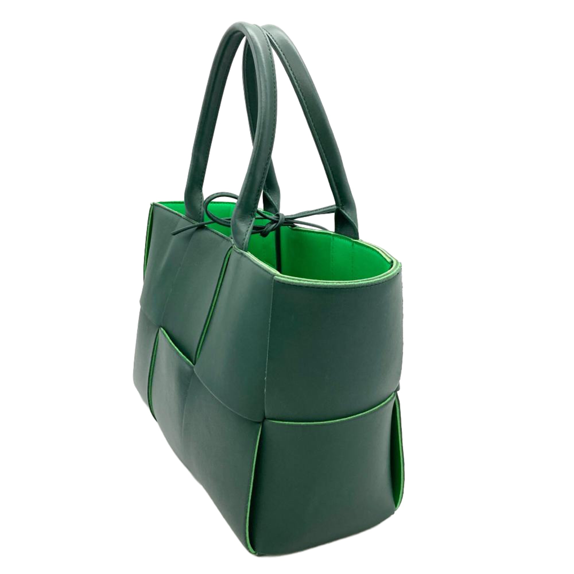 Bottega Veneta Green Leather Handbag Pouch Tote Bag (Pre-Owned)