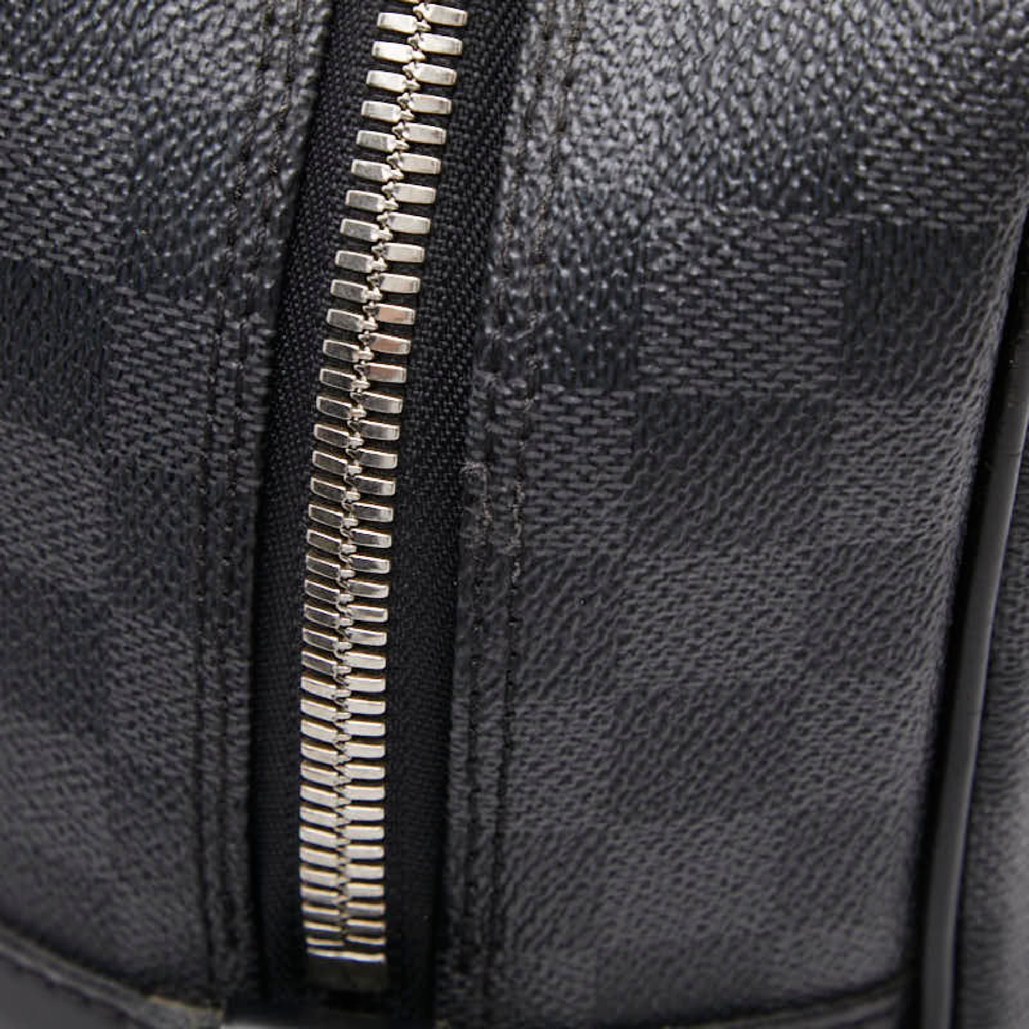 Louis Vuitton Black Gray Pvc Leather Briefcase (Pre-Owned)