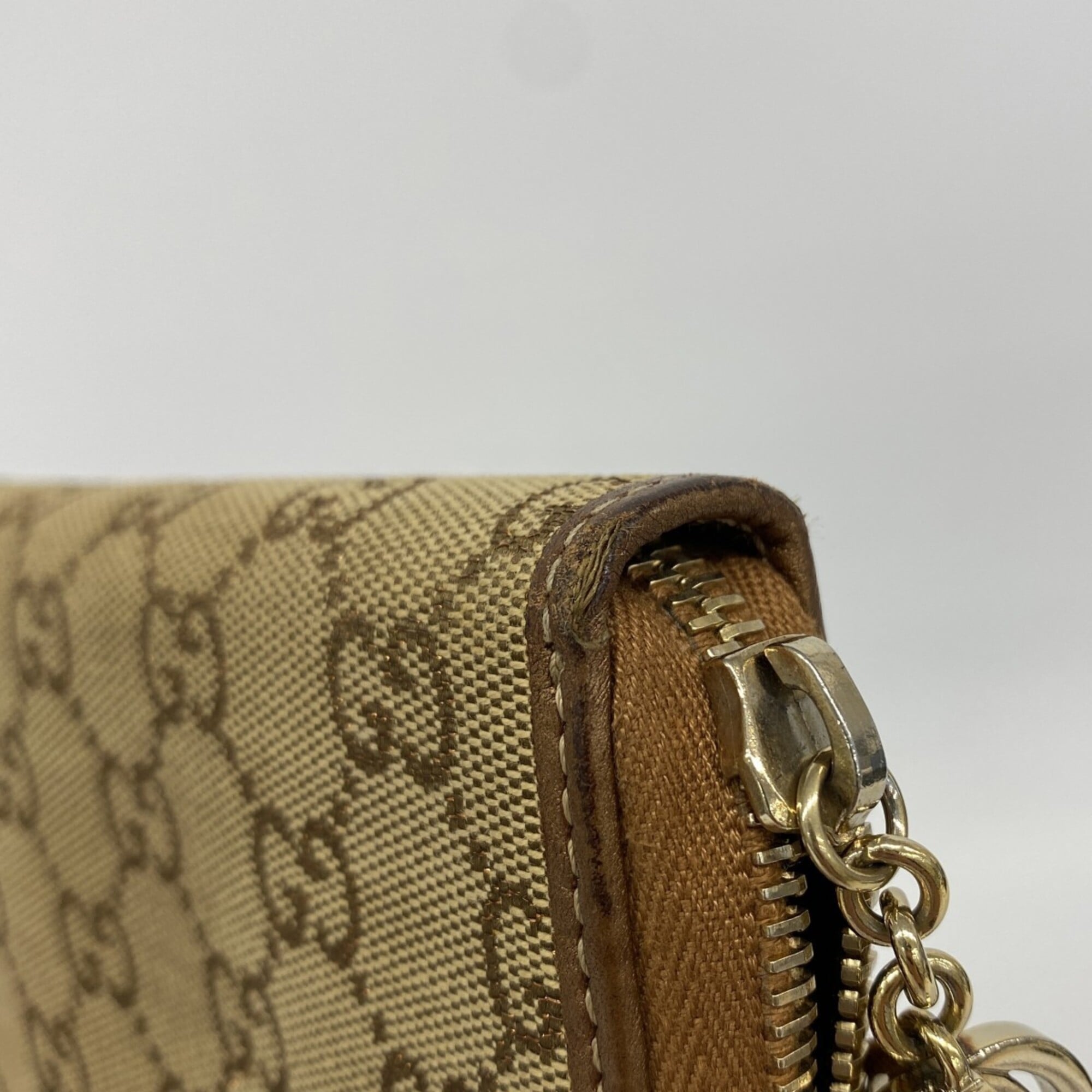 Gucci Brown Canvas Long Wallet (Bi-Fold) (Pre-Owned)
