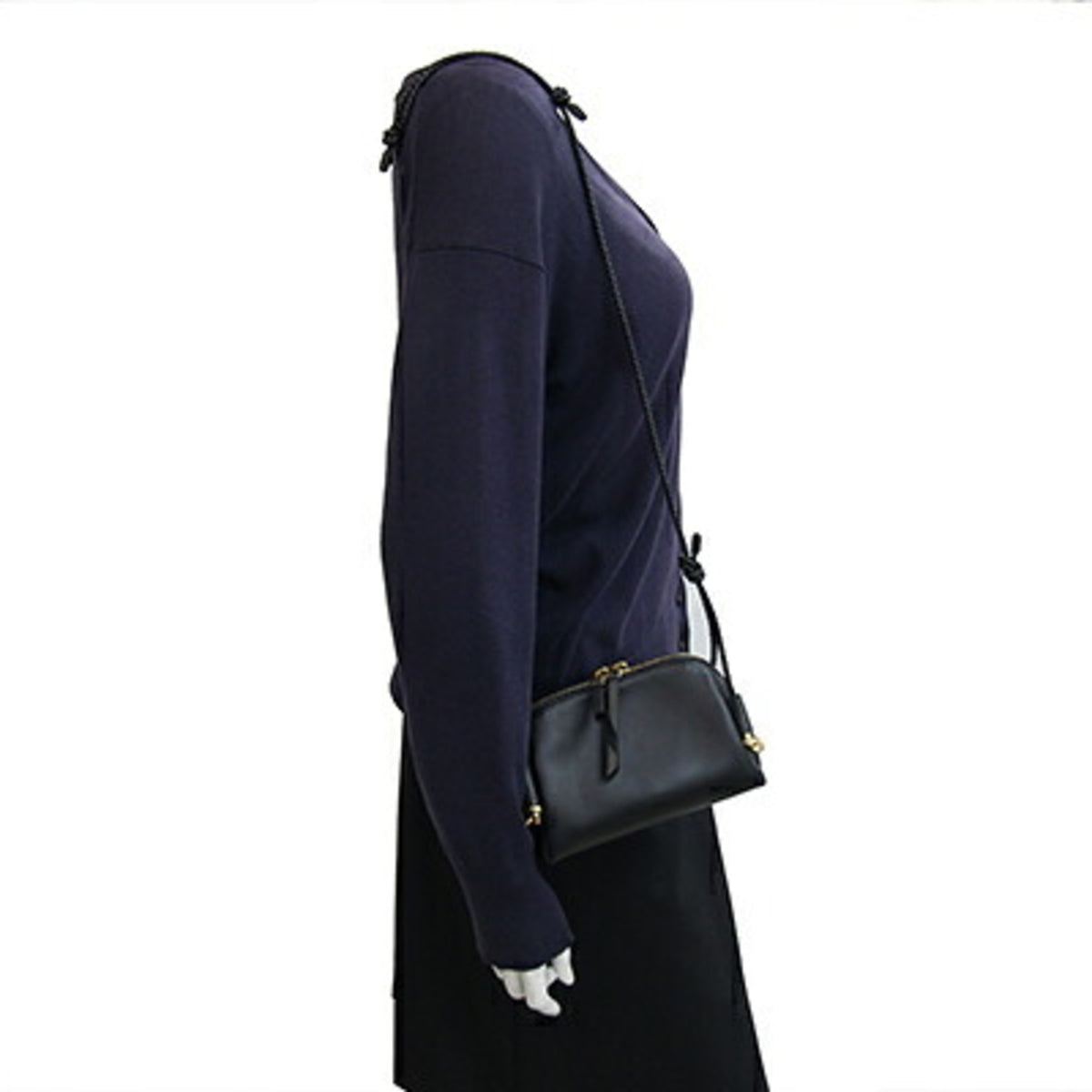 Bottega Veneta Black Leather Pochette Pouch Shoulder Bag (Pre-Owned)