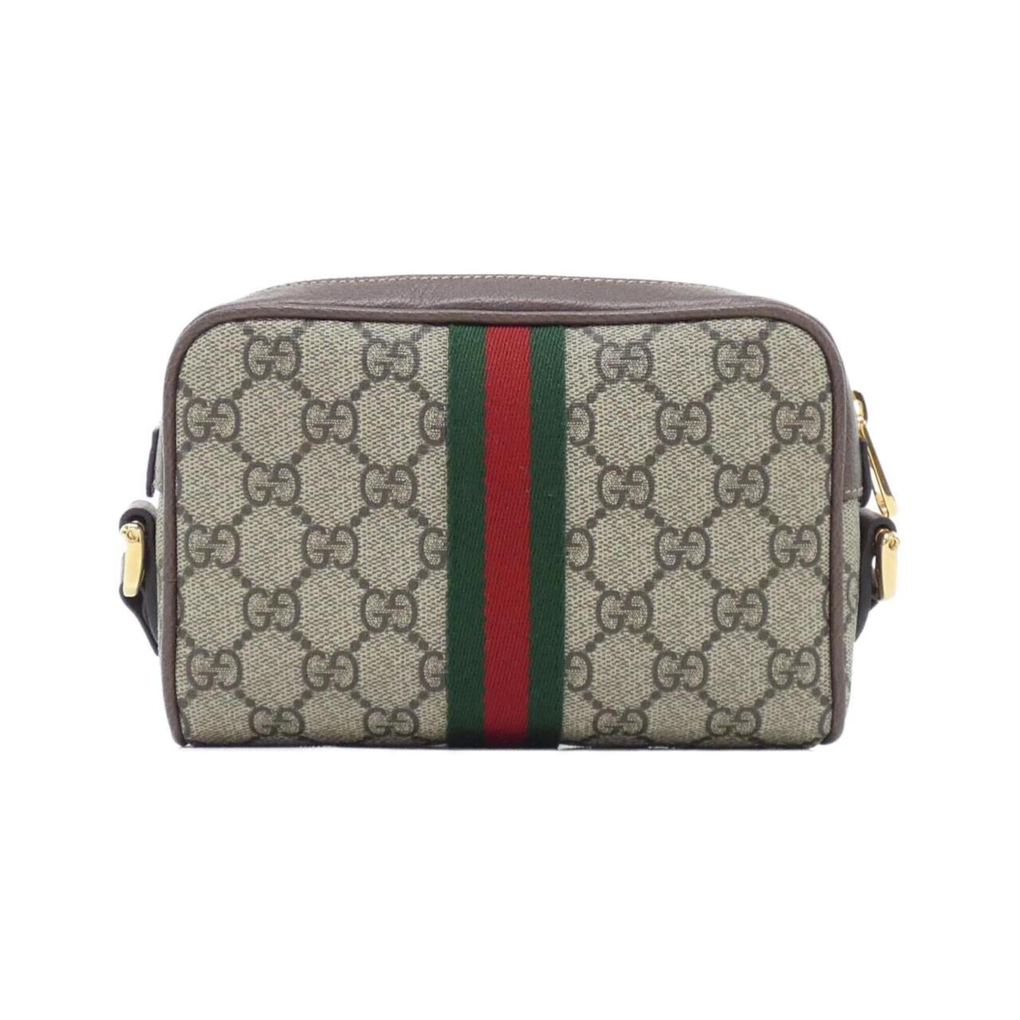 Gucci Beige Brown Gg Supreme Leather Shoulder Bag (Pre-Owned)