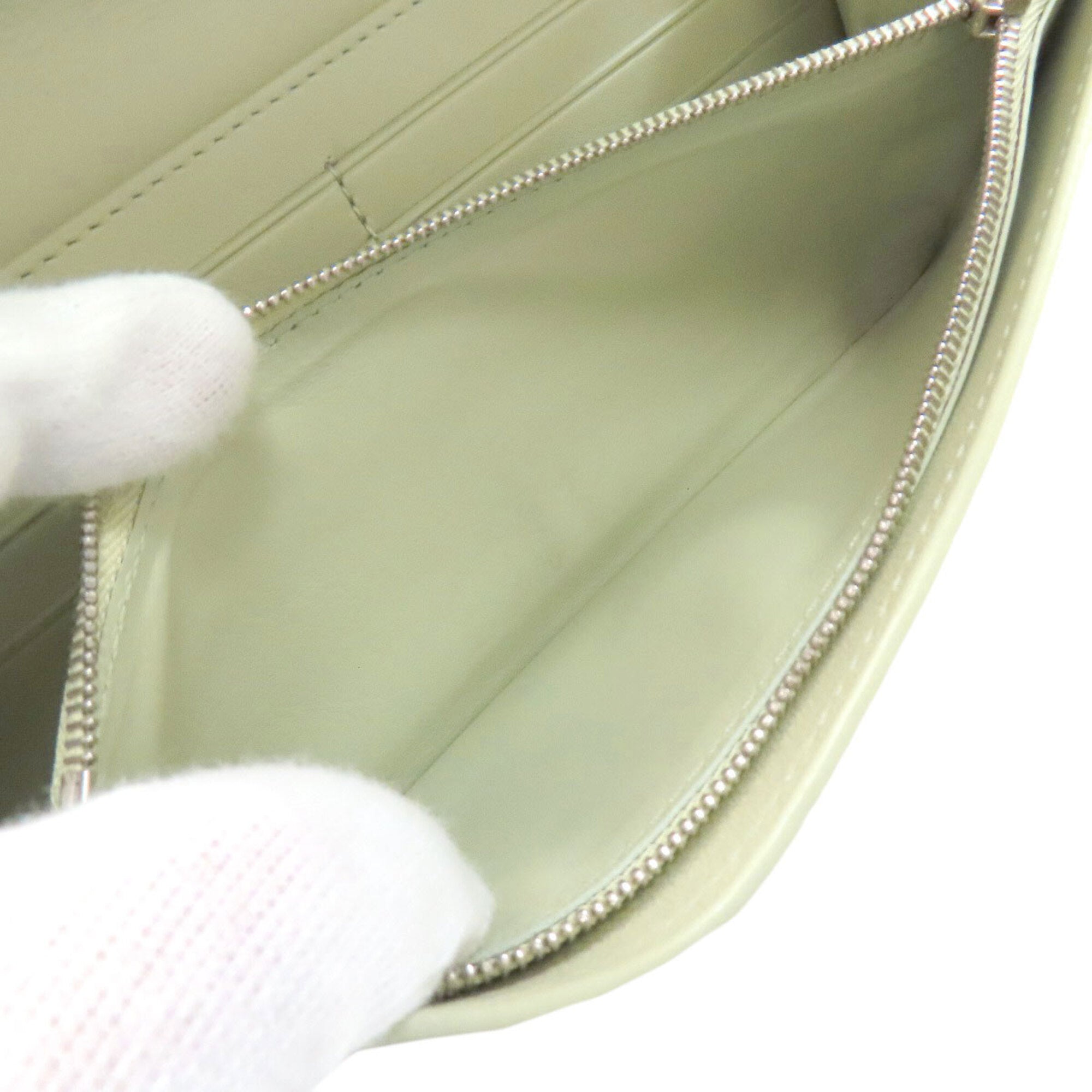 Loewe Light Green Leather Long Wallet (Bi-Fold) (Pre-Owned)
