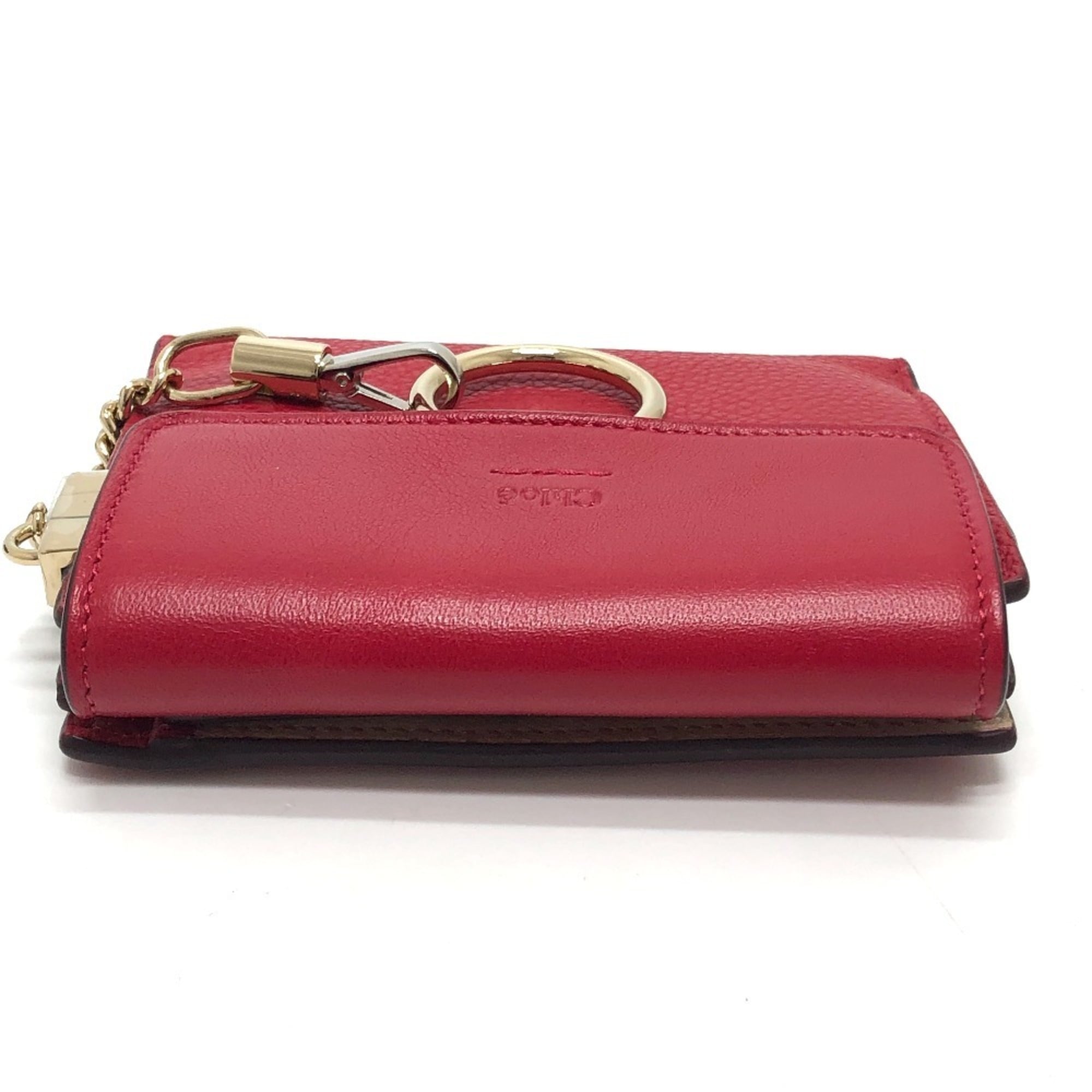 Chloé Red Color Leather Wallet (Bi-Fold) (Pre-Owned)