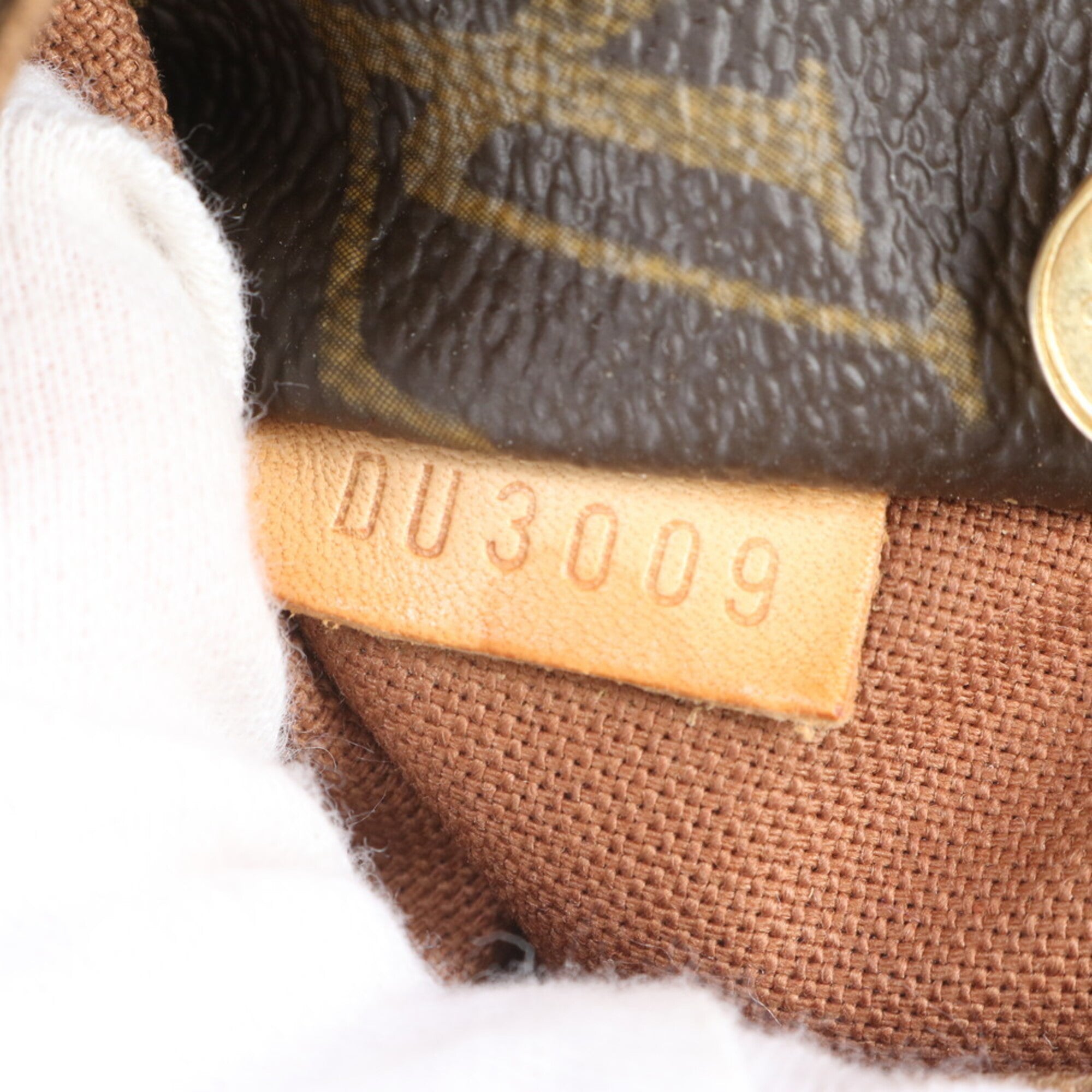 Louis Vuitton Brown Leather Coated Canvas Handbag Shoulder Bag Tote Bag (Pre-Owned)