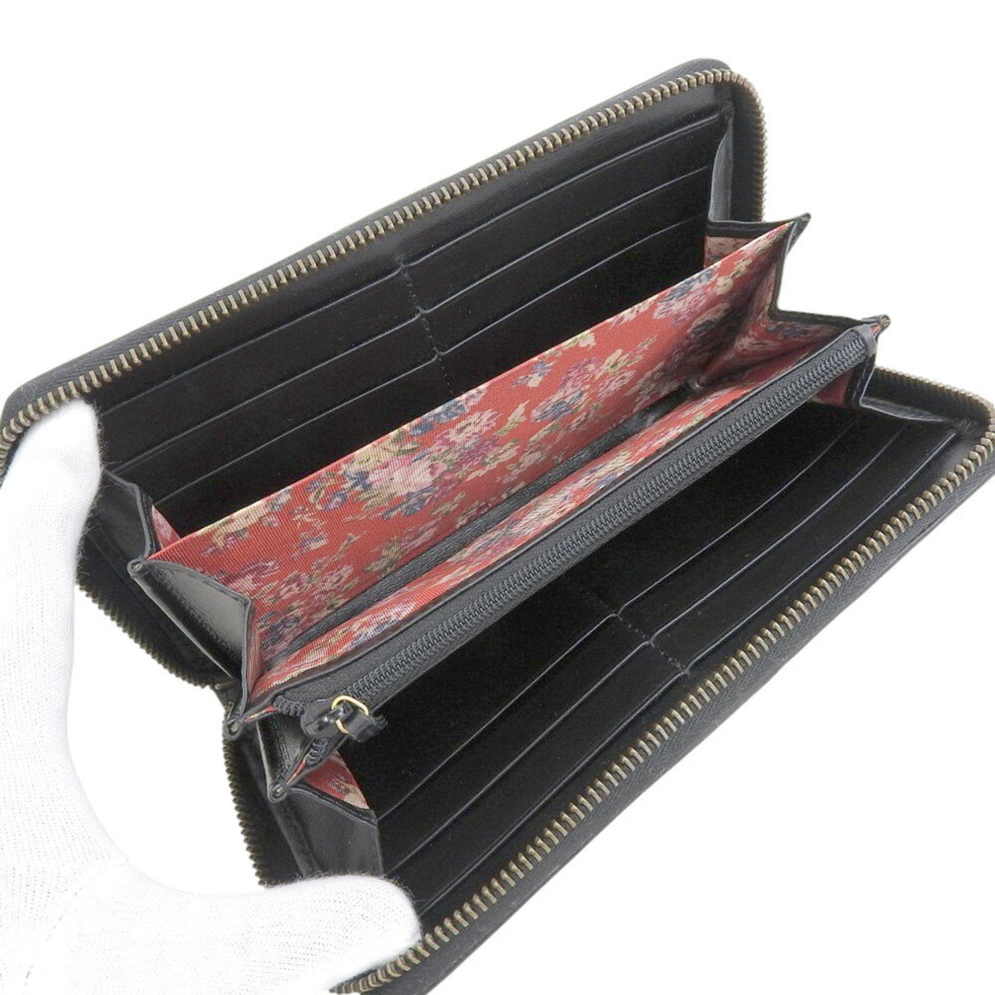 Gucci Black Leather Long Wallet (Bi-Fold) (Pre-Owned)