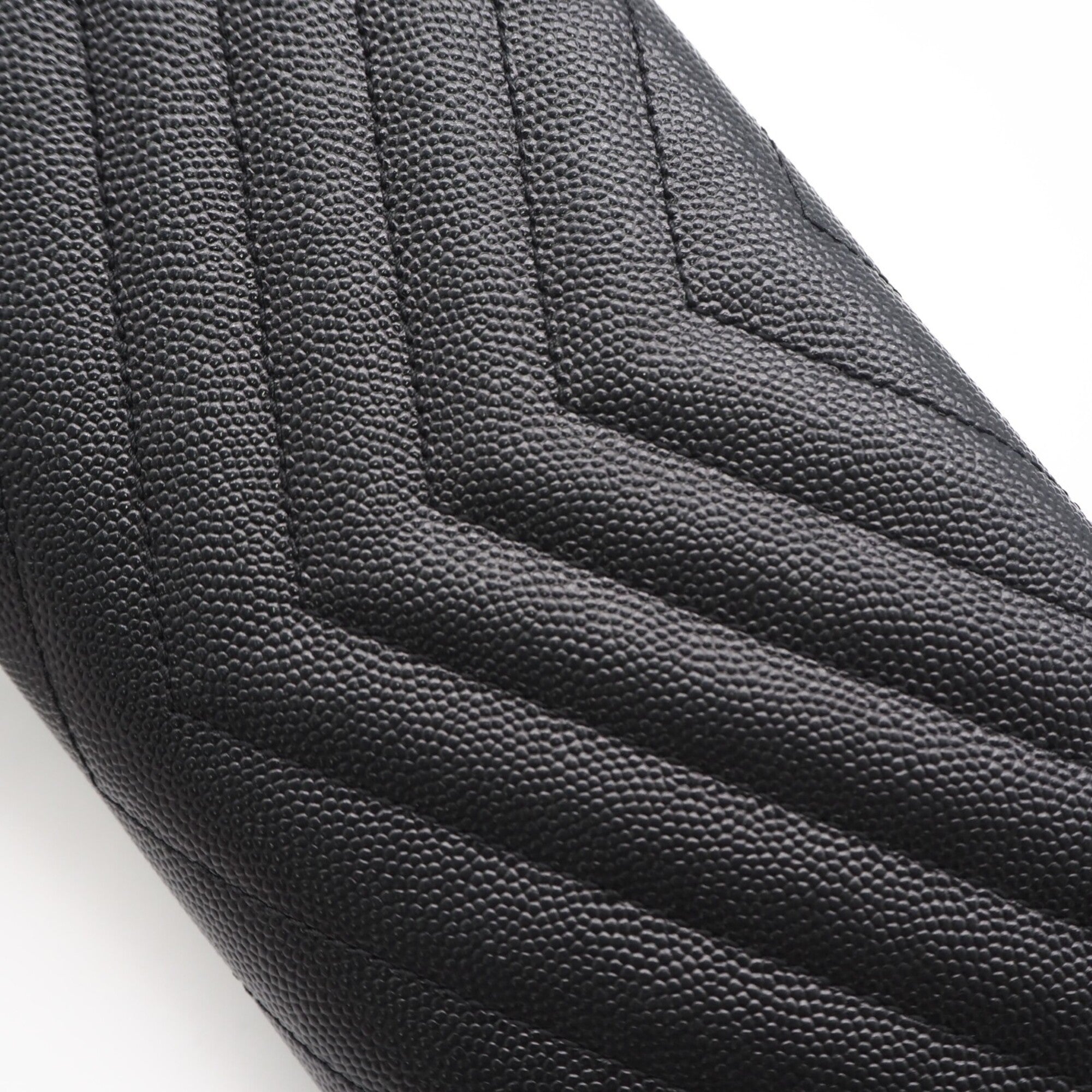 Saint Laurent Black Leather Long Wallet (Bi-Fold) (Pre-Owned)