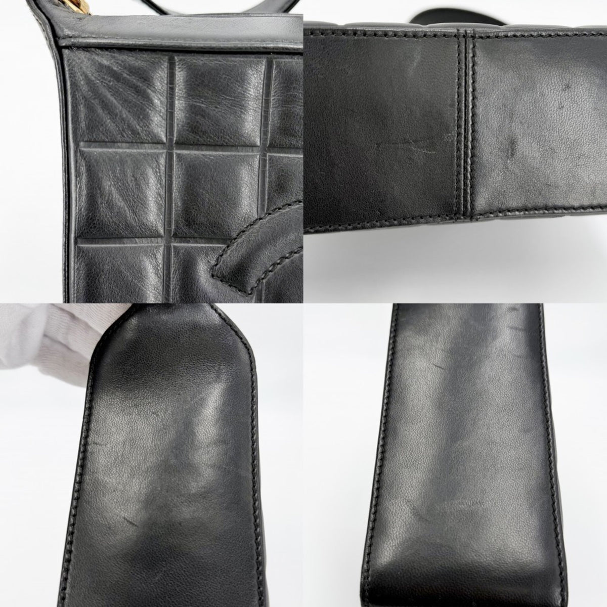 Chanel Black Leather Handbag Shoulder Bag (Pre-Owned)