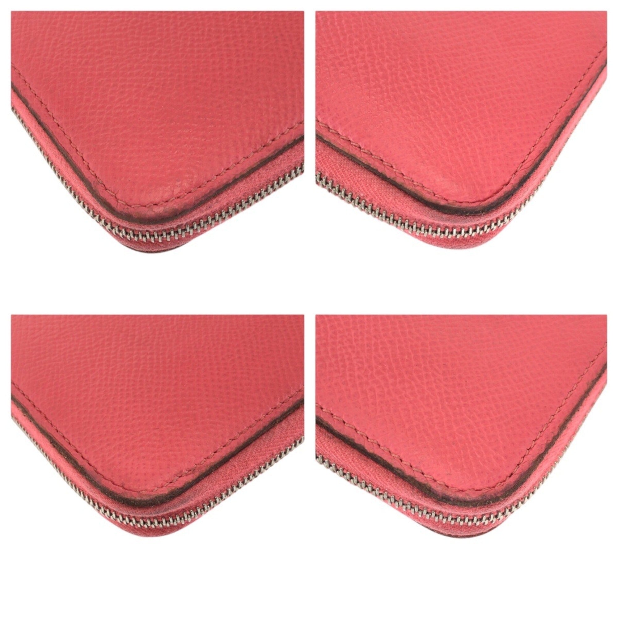 Hermes Pink Rose Azalee Epsom Leather Long Wallet (Bi-Fold) (Pre-Owned)