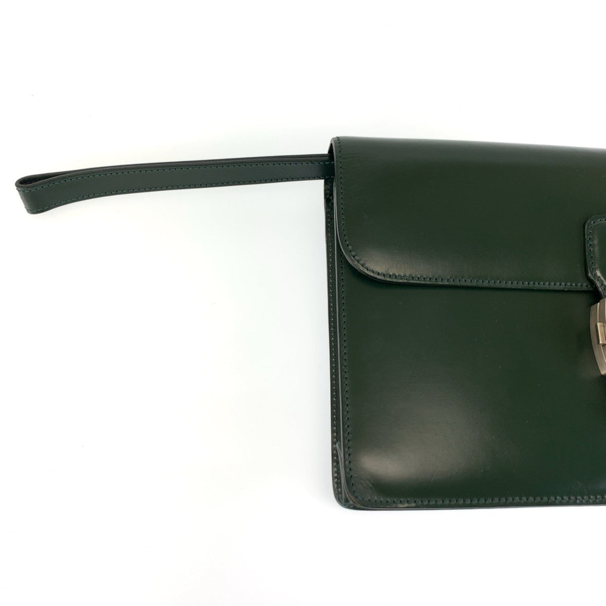 Dunhill Green Leather Clutch Bag (Pre-Owned)