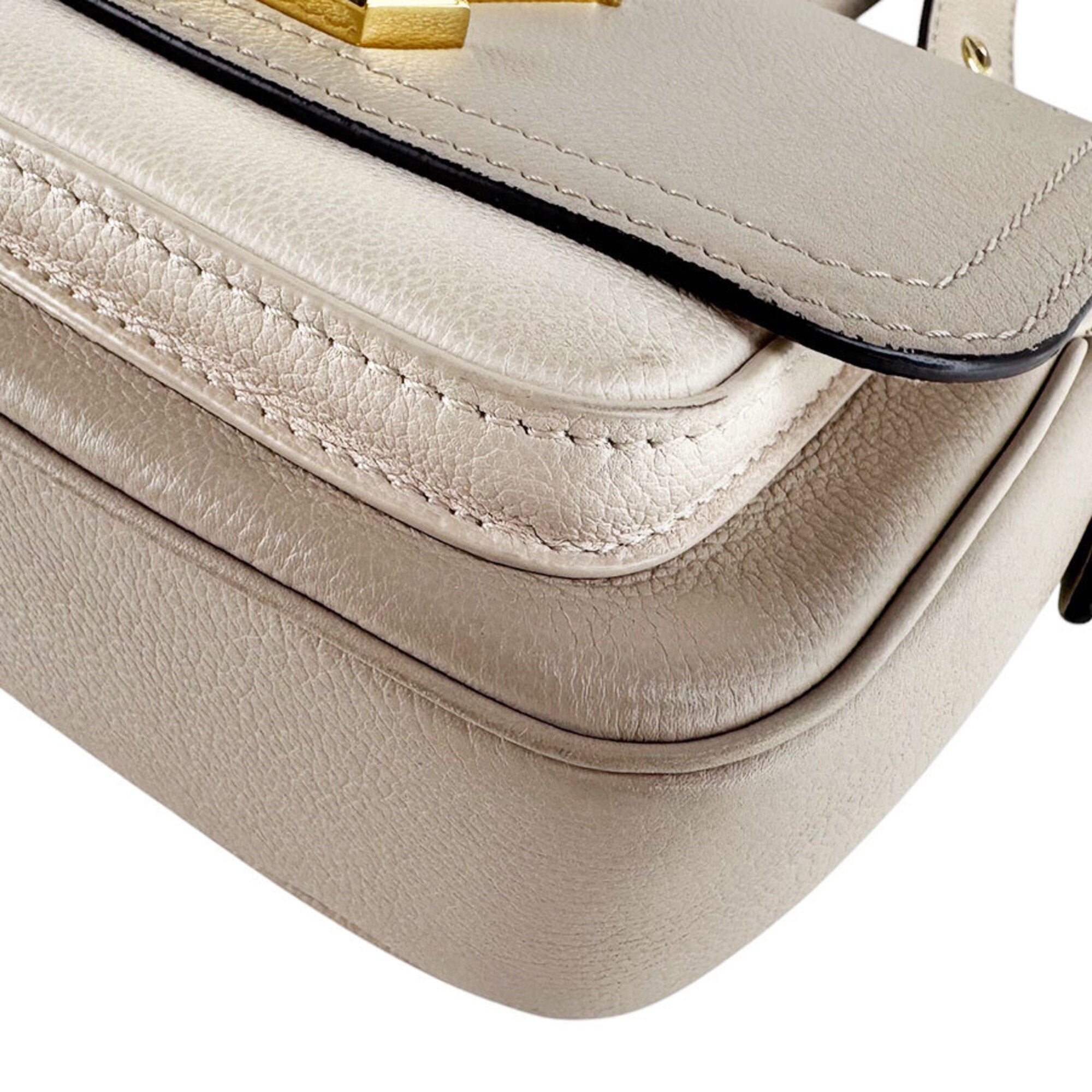 Louis Vuitton Grayish Leather Shoulder Bag (Pre-Owned)
