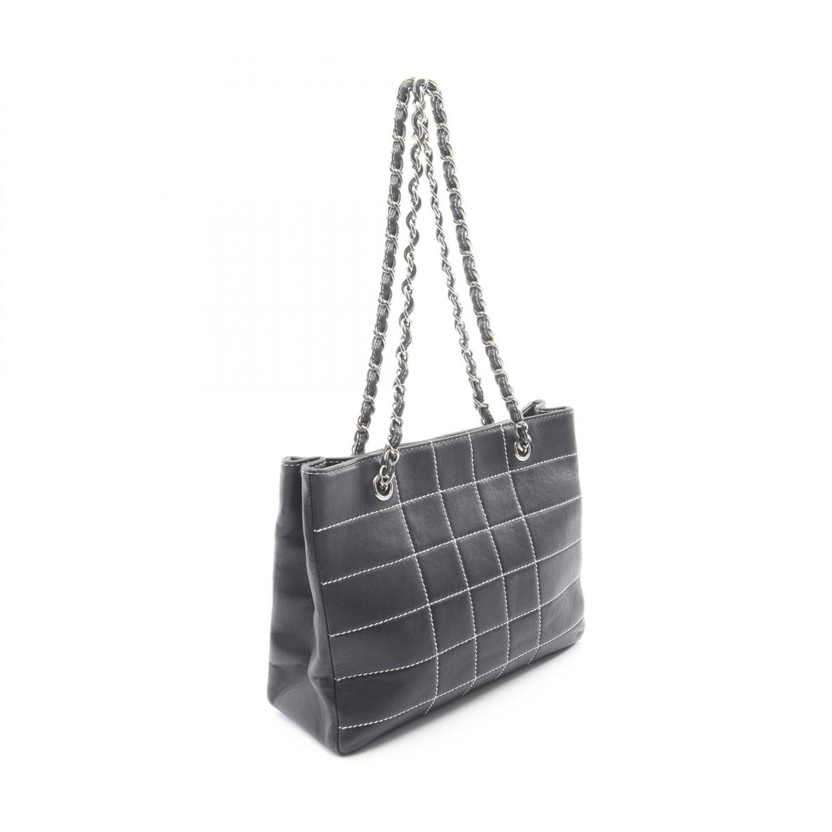 Chanel Navy Leather Handbag Tote Bag (Pre-Owned)