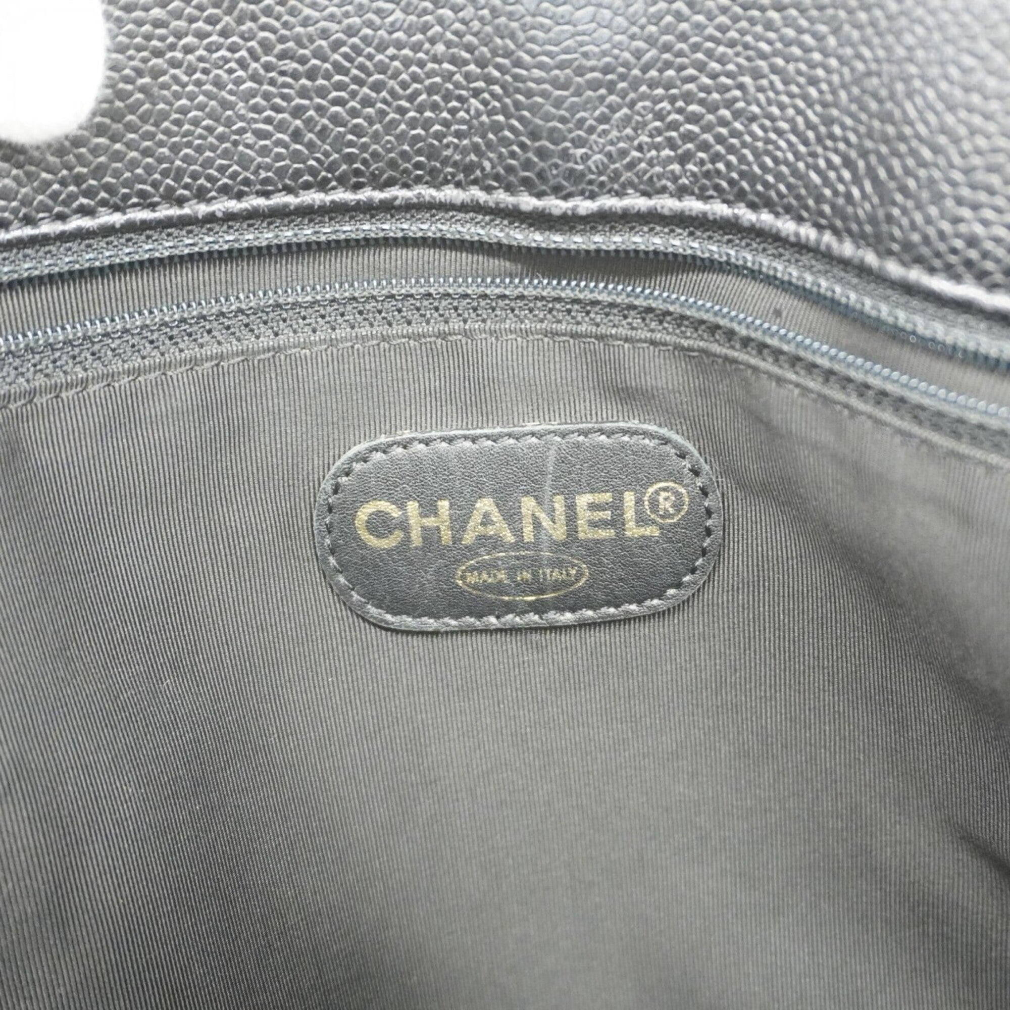 Chanel Black Grained Calfskin Tote Bag (Pre-Owned)