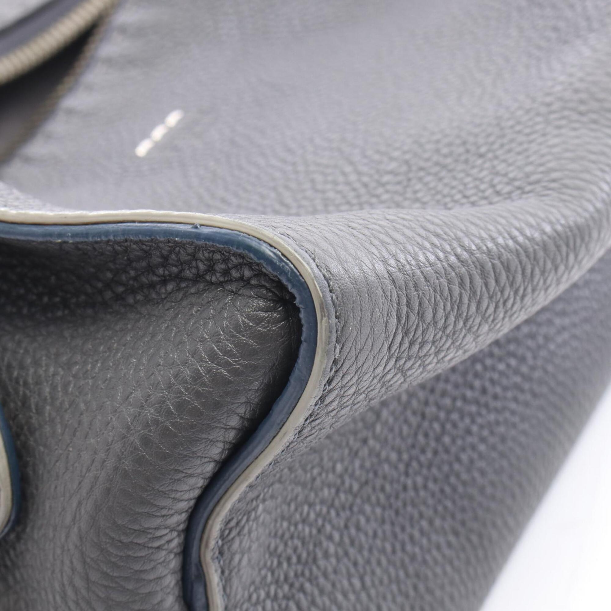 Fendi Selleria Gray Leather Handbag (Pre-Owned)