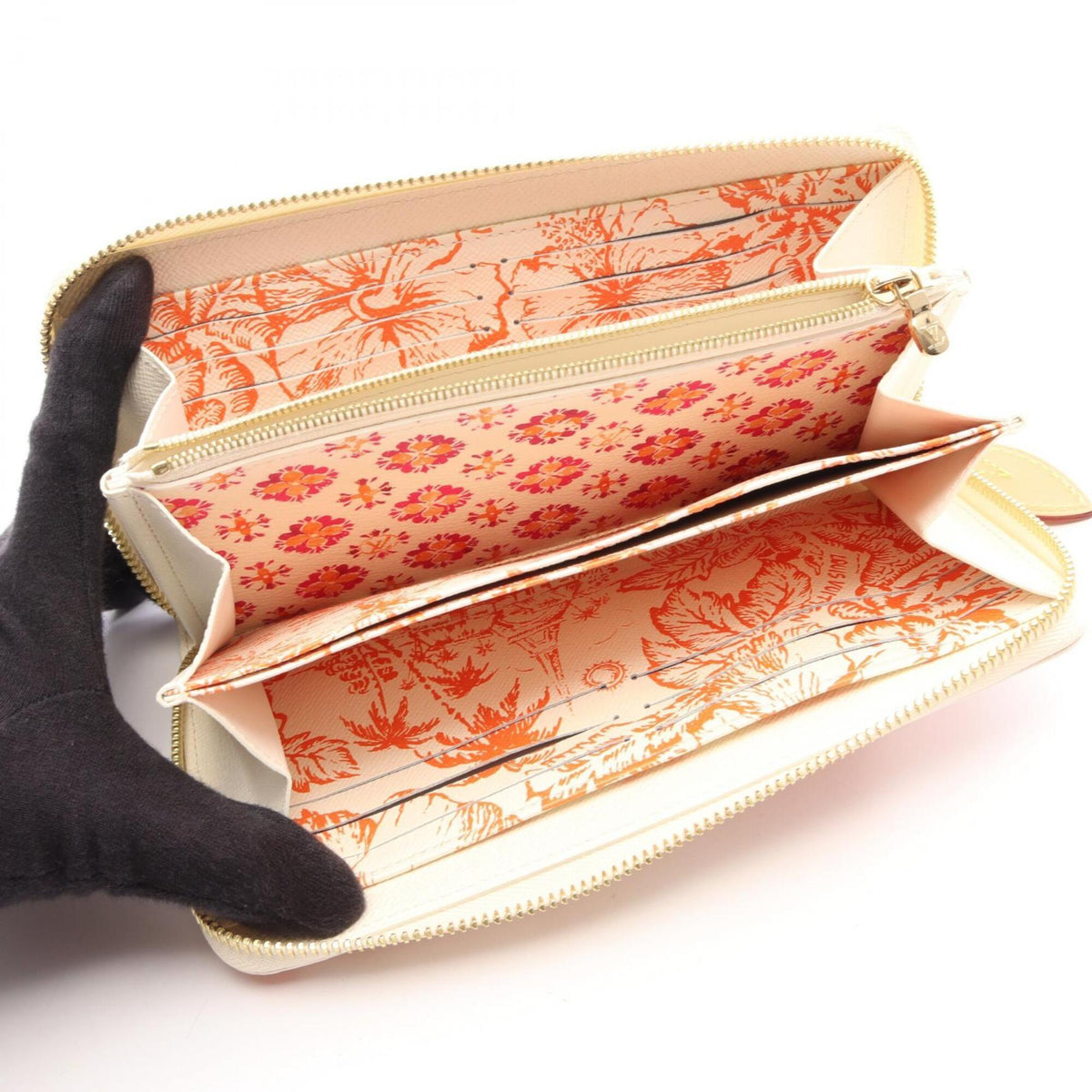 Louis Vuitton Ivory Multi-Color Leather Coated Canvas Long Wallet (Bi-Fold) (Pre-Owned)