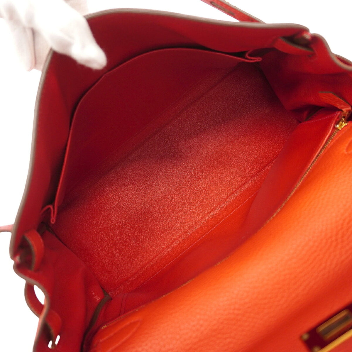 Hermes Rouge Casaque Togo Leather Handbag (Pre-Owned)