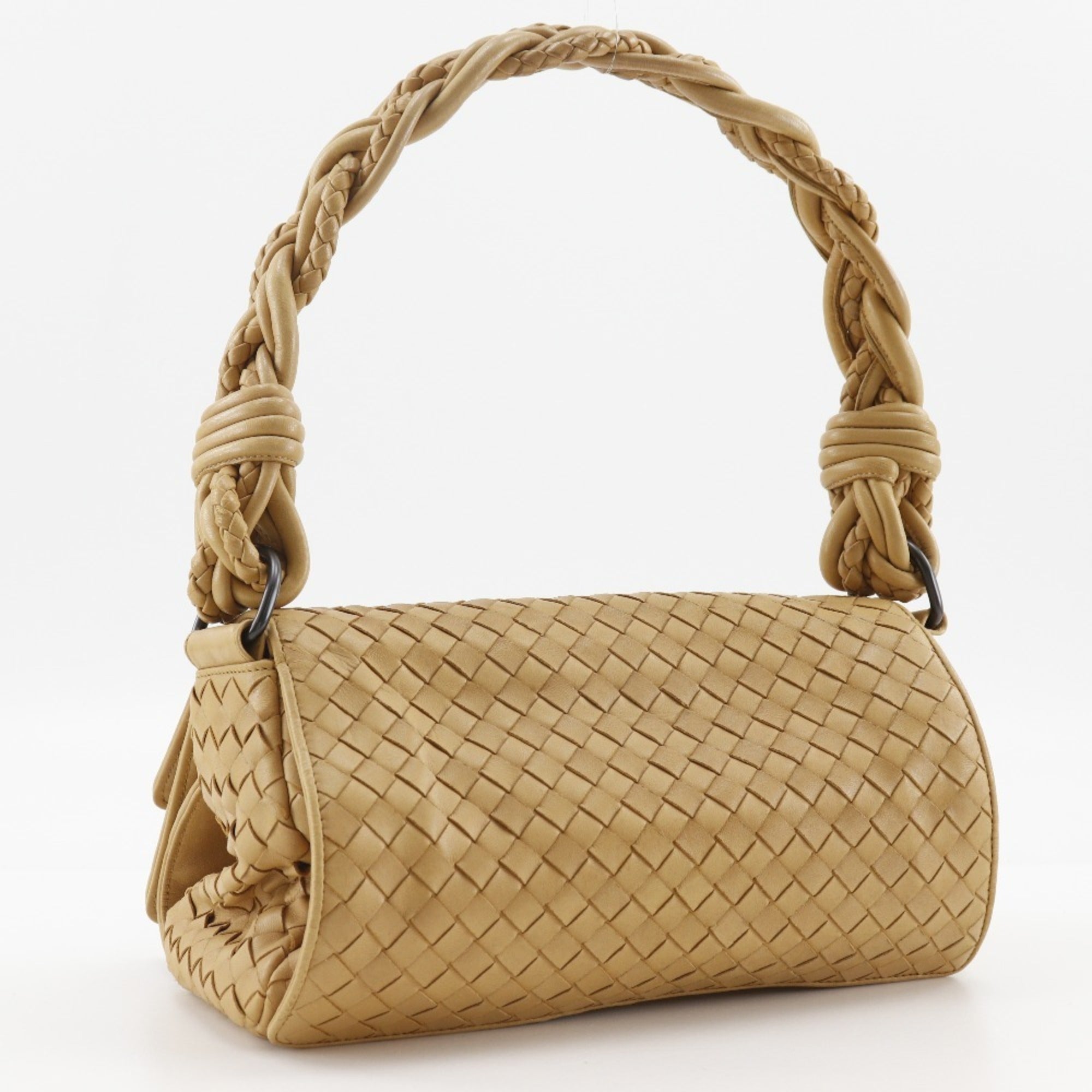 Bottega Veneta Beige Intrecciato Shoulder Bag (Pre-Owned)