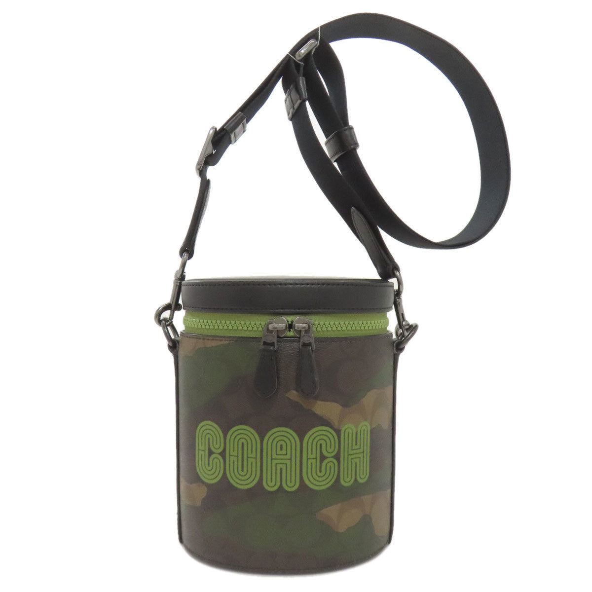 Coach Signature Black Green Pvc Shoulder Bag (Pre-Owned)
