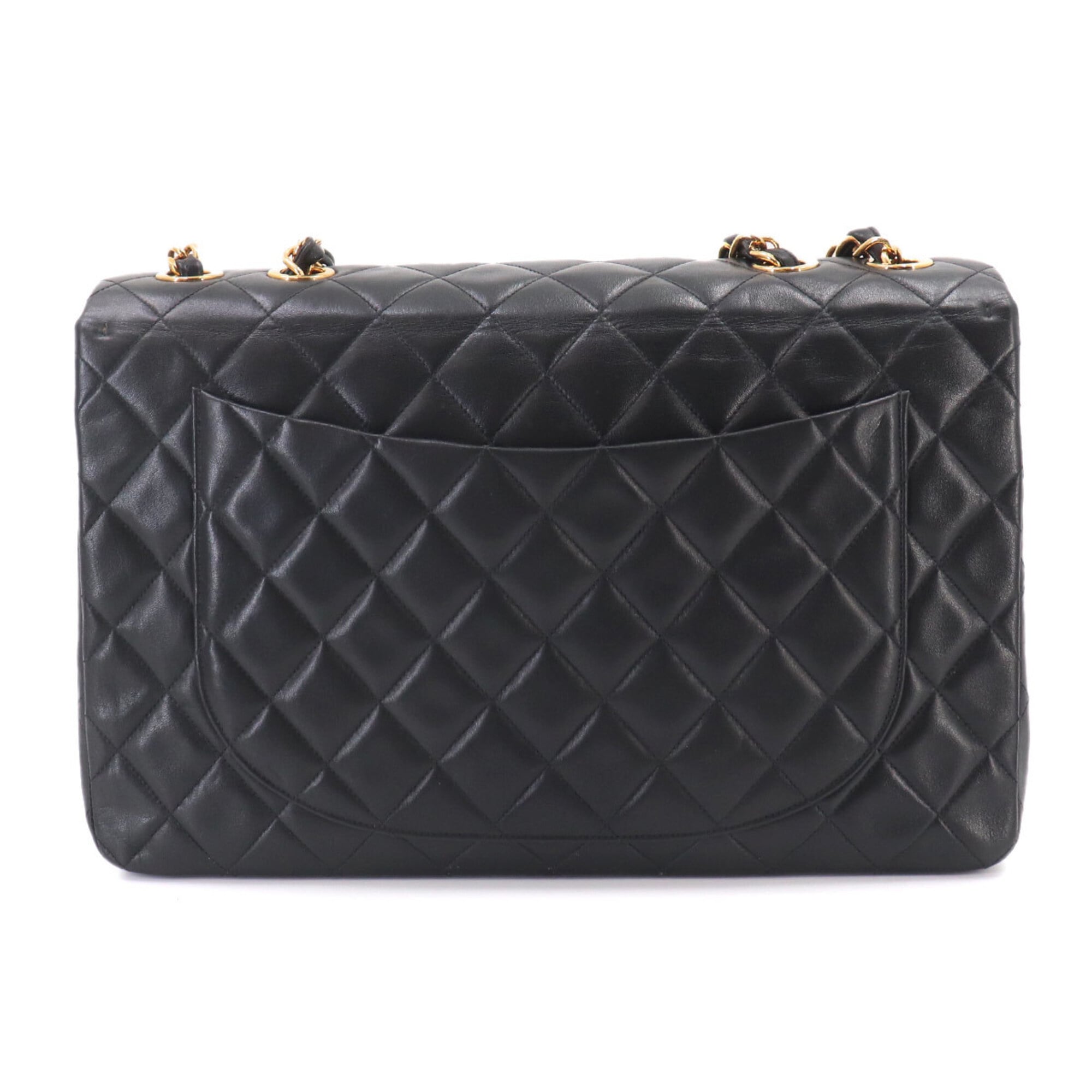 Chanel Matelasse Black Leather Handbag Shoulder Bag (Pre-Owned)