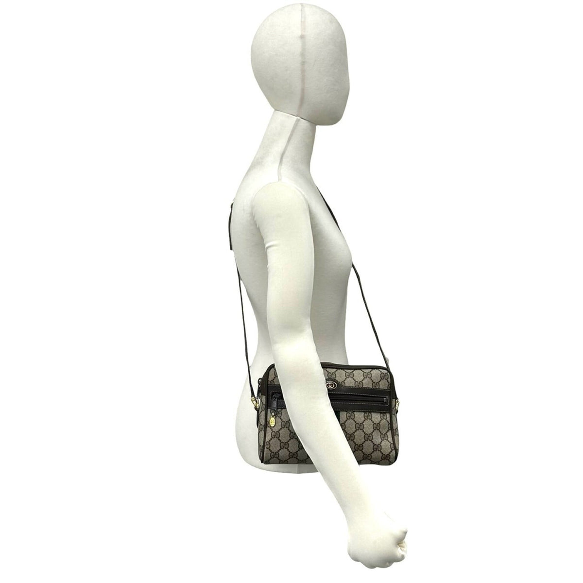 Gucci Brown Pvc Leather Pochette Shoulder Bag (Pre-Owned)