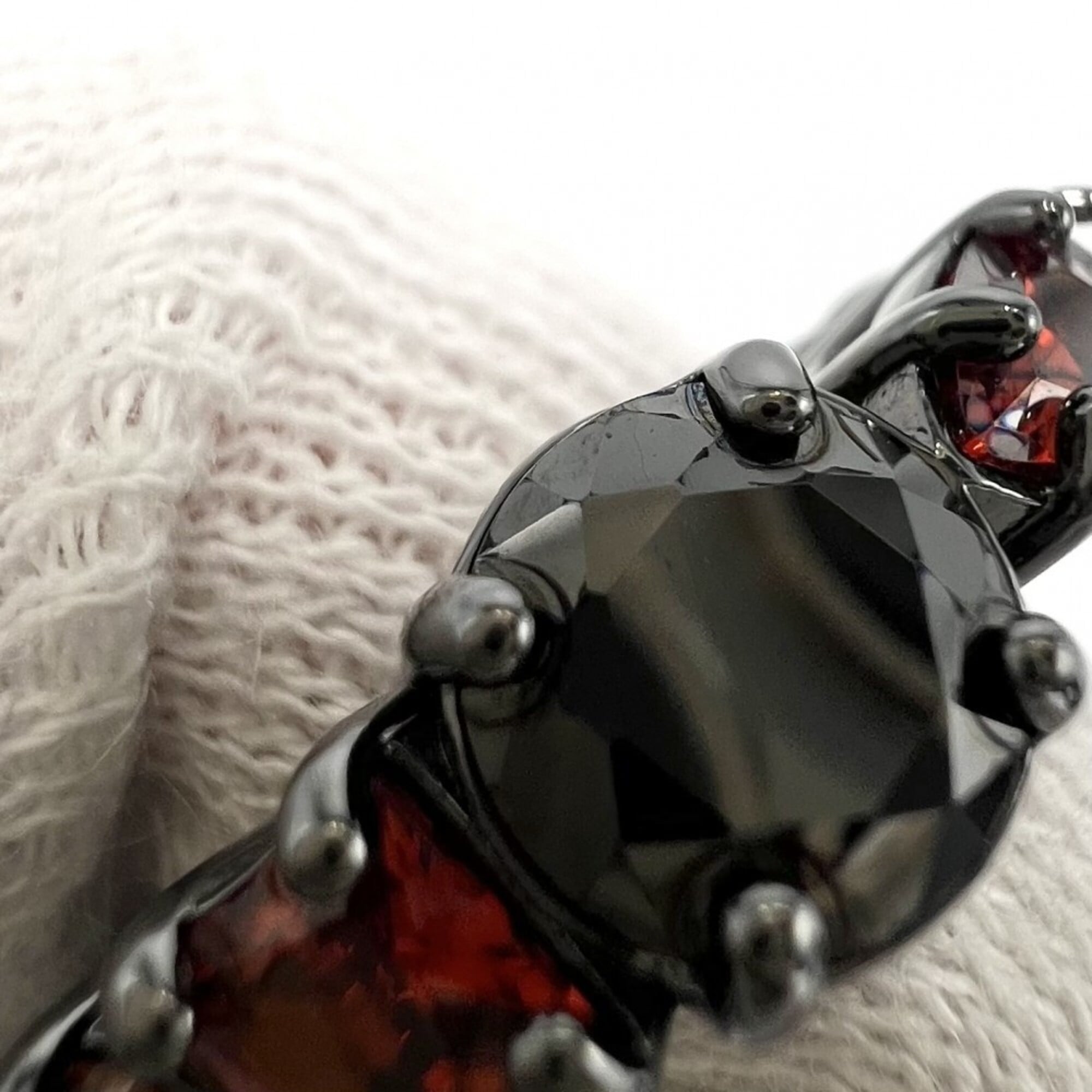 Louis Vuitton Black Orange Rhinestone Band Ring (Pre-Owned)