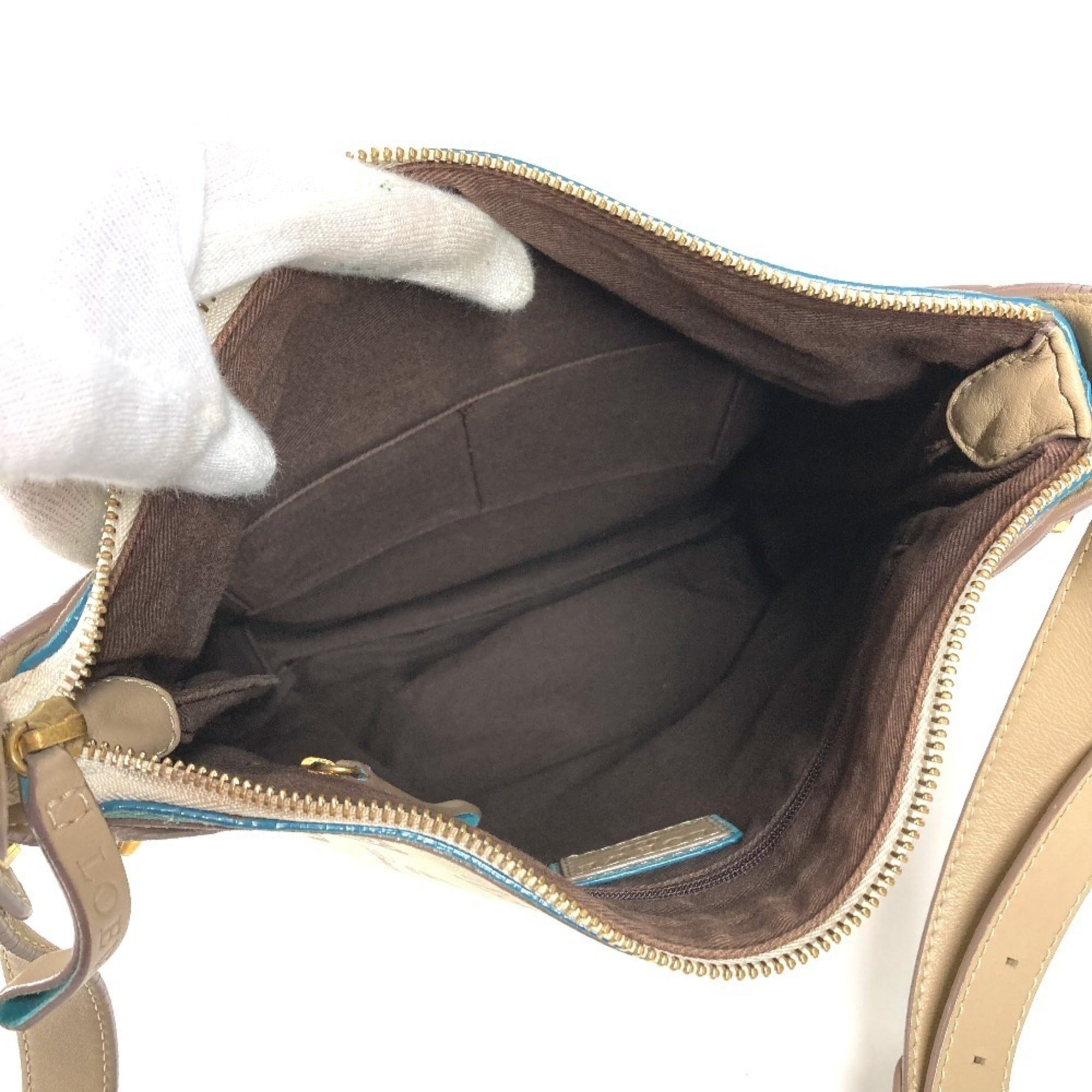 Loewe Beige Multi-Color Leather Canvas Pochette Shoulder Bag (Pre-Owned)