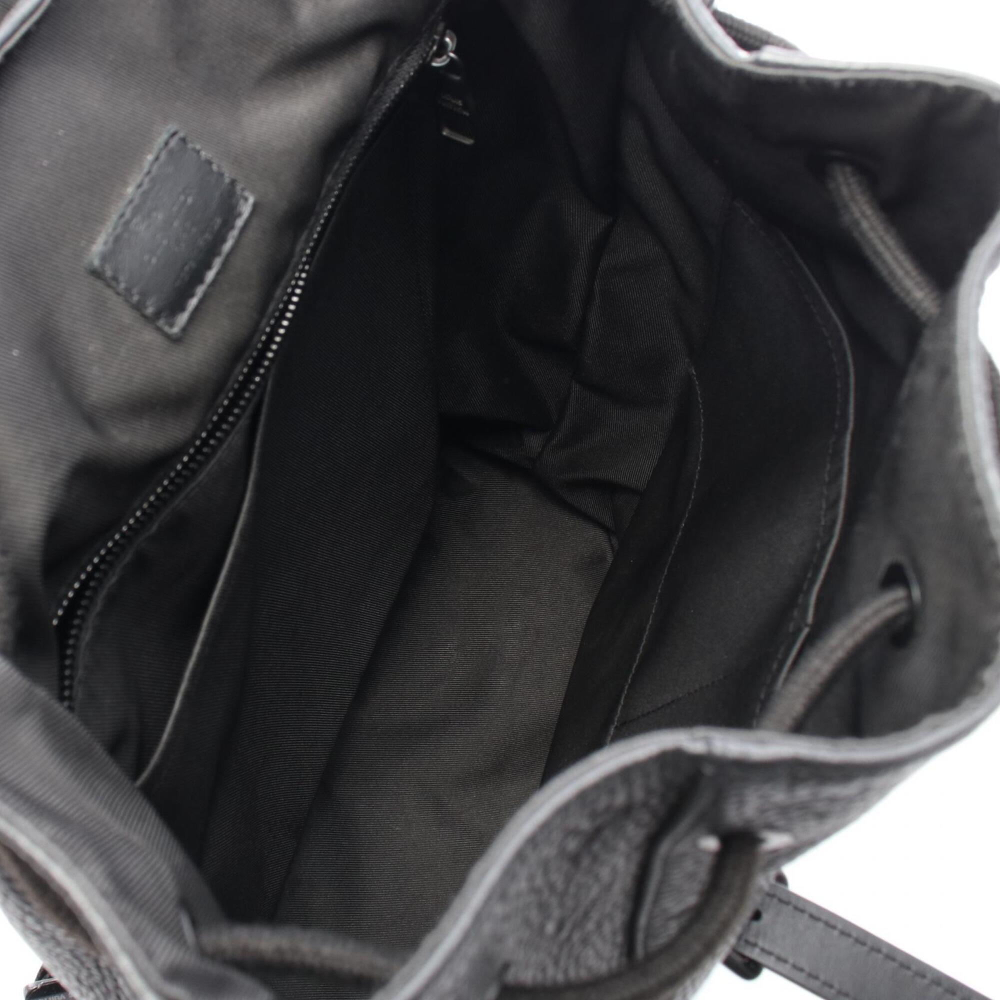 Louis Vuitton Black Noir Leather Backpack (Pre-Owned)