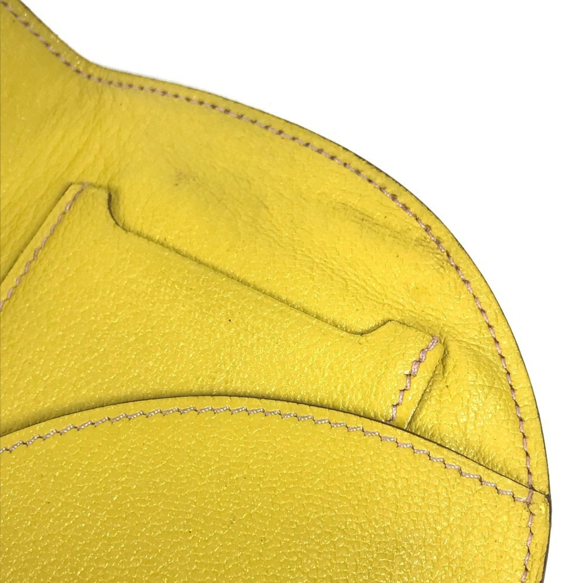 Hermes Yellow Leather Coin Purse/Coin Case (Pre-Owned)