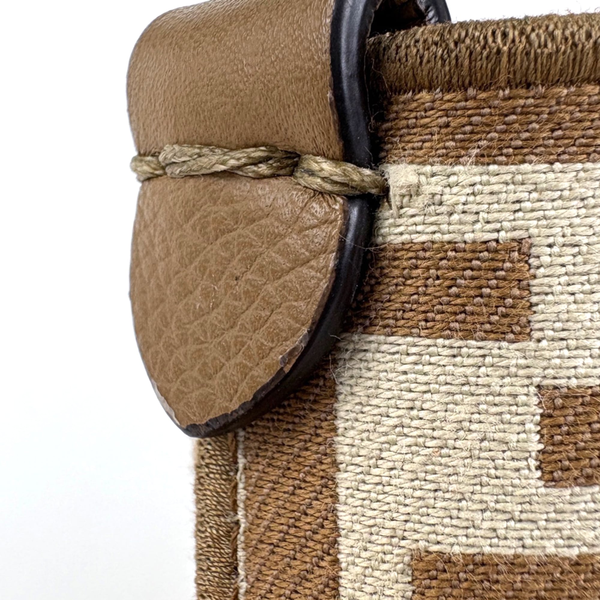 Fendi Beige Canvas Leather Tote Bag (Pre-Owned)