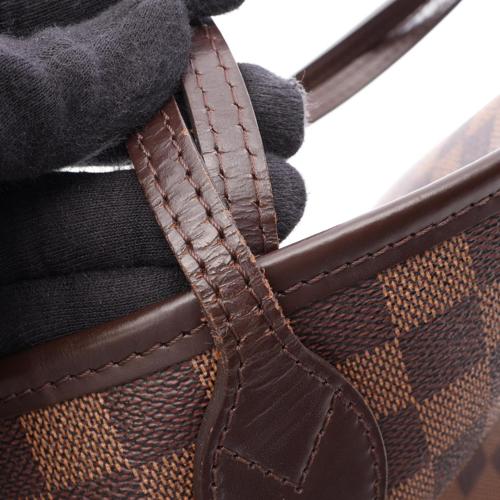 Louis Vuitton Brown Ebene Coated Canvas Leather Handbag Pouch Tote Bag (Pre-Owned)