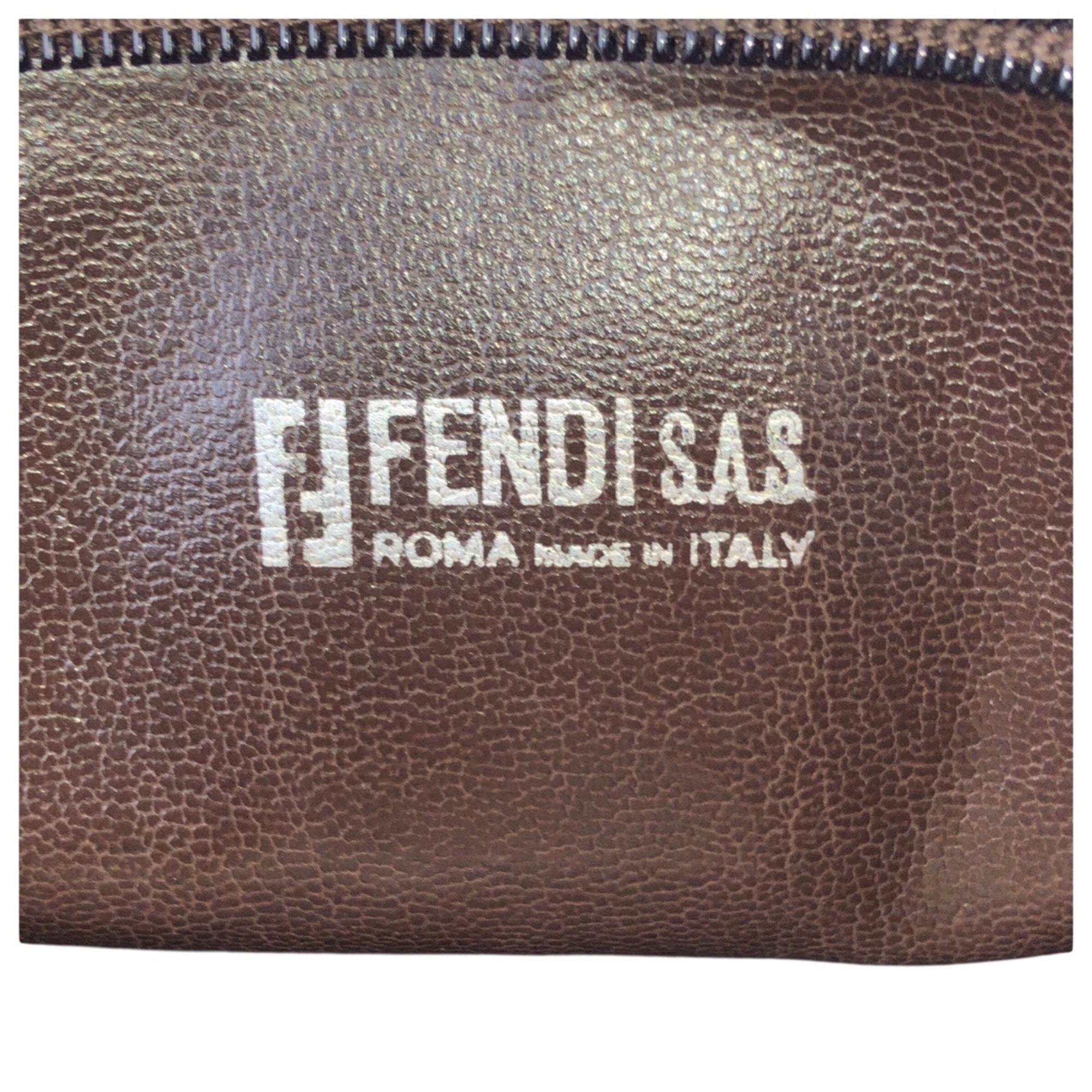 Fendi Brown Pvc Leather Clutch Bag (Pre-Owned)