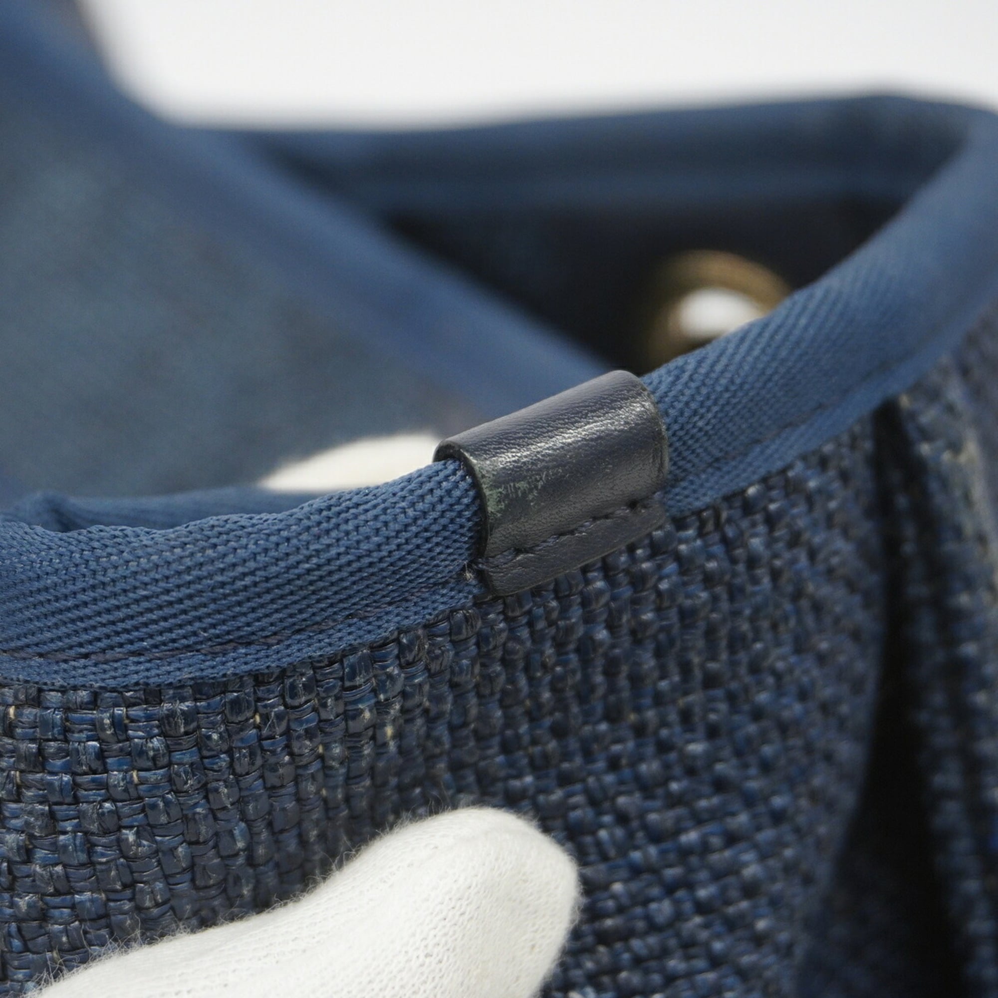 Chanel Navy Straw Tote Bag (Pre-Owned)