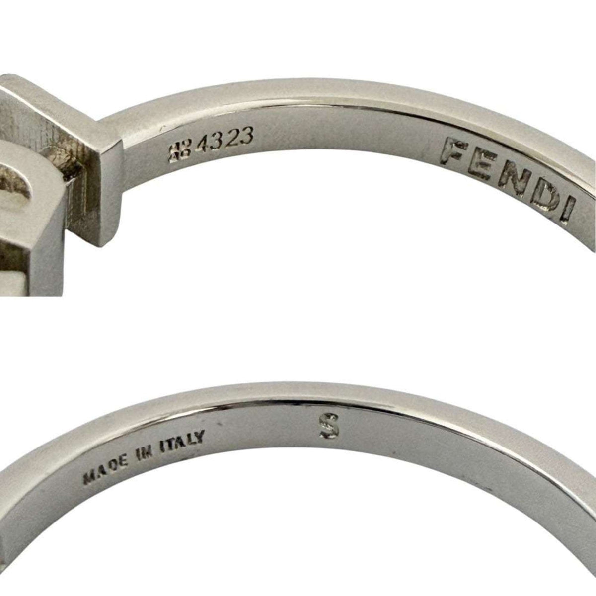Fendi Silver Metal Band Ring (Pre-Owned)