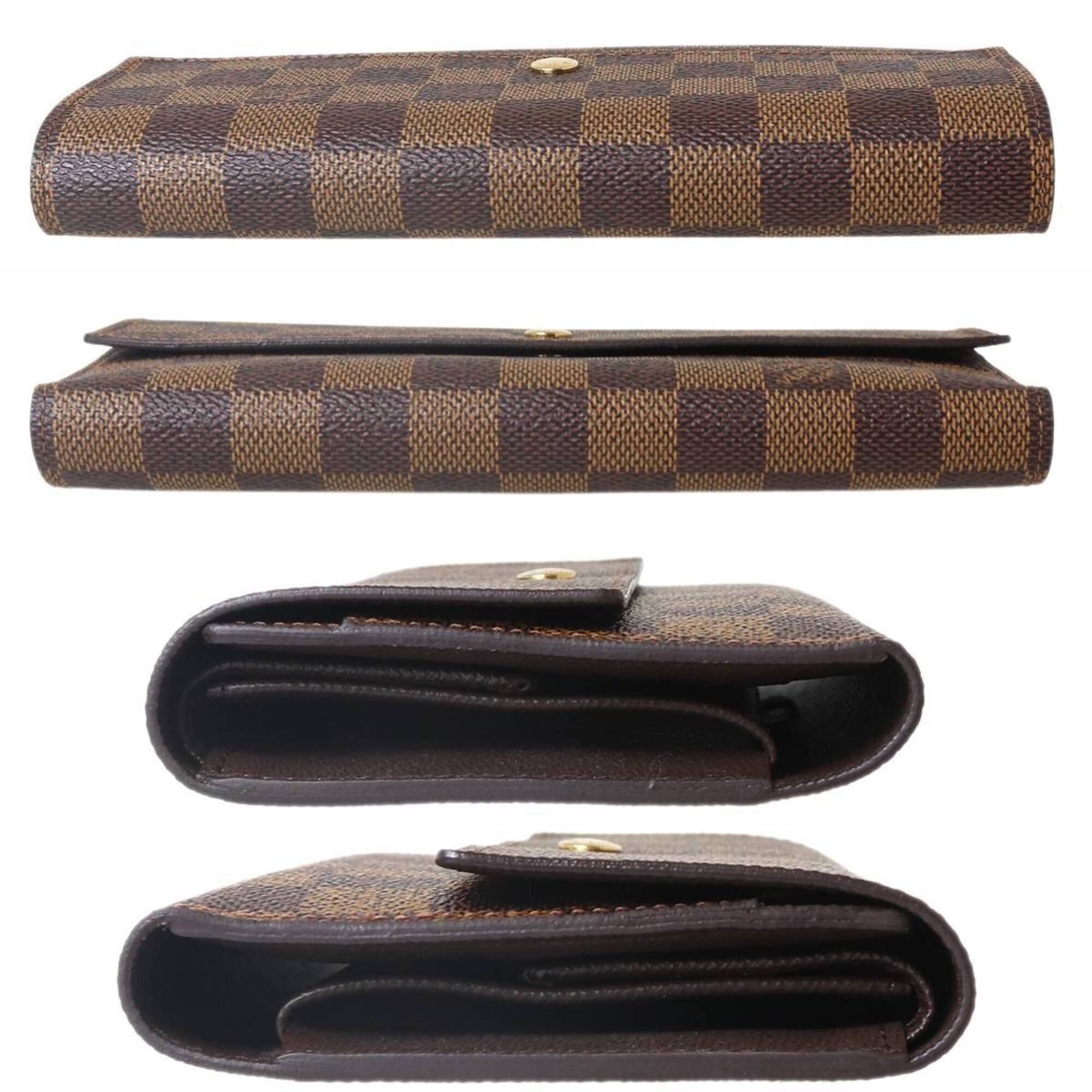 Louis Vuitton Damier Damier Canvas Ebene Long Wallet (Tri-Fold) (Pre-Owned)
