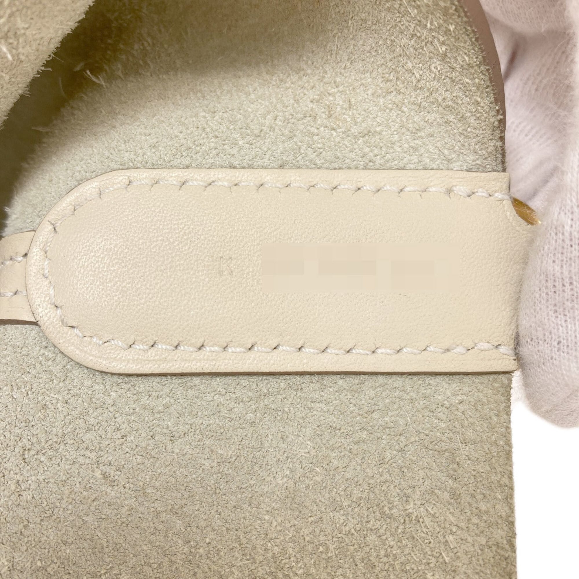 Hermes Cream Taurillon Clemence Leather Handbag (Pre-Owned)