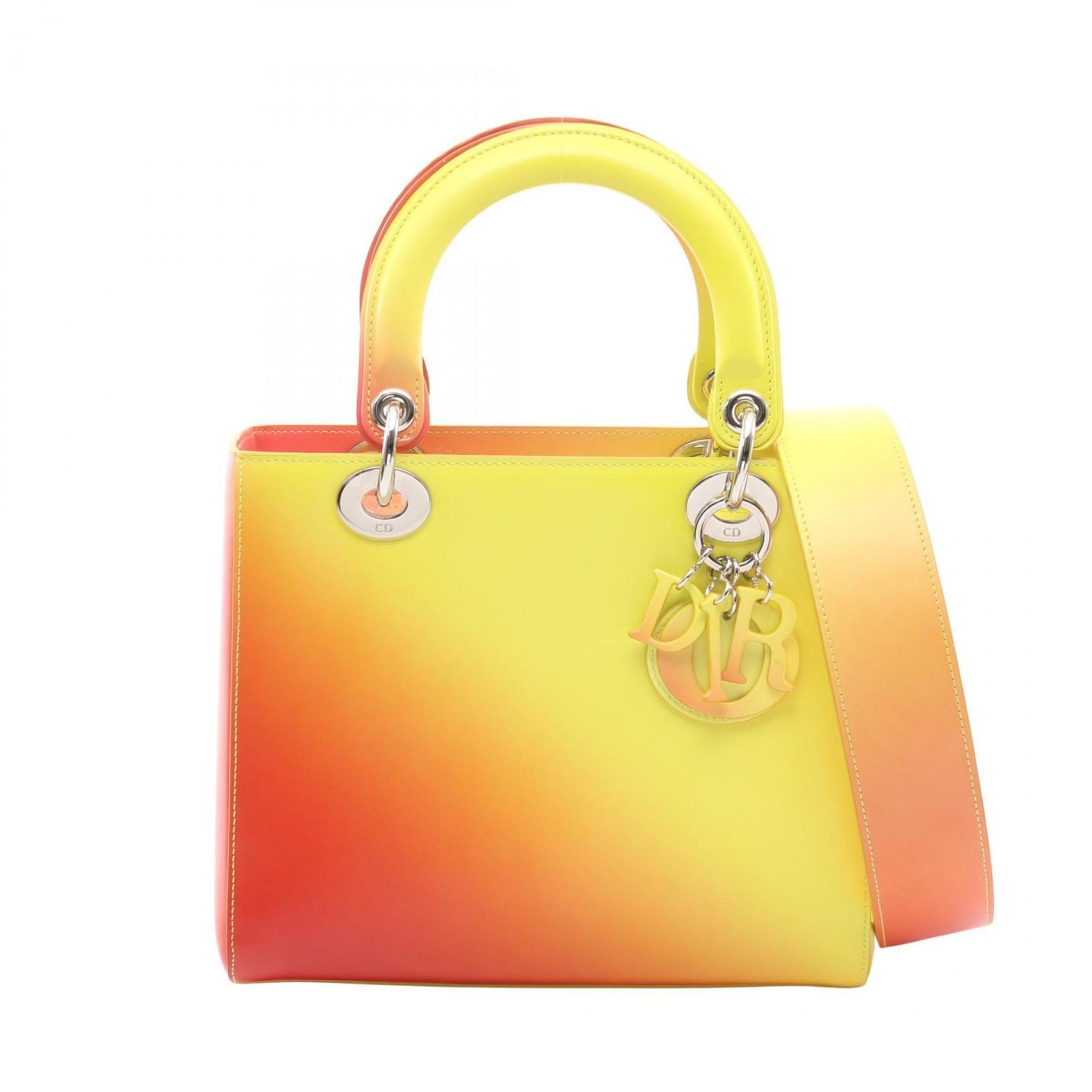 Christian Dior Bordeaux Yellow Leather Handbag (Pre-Owned)