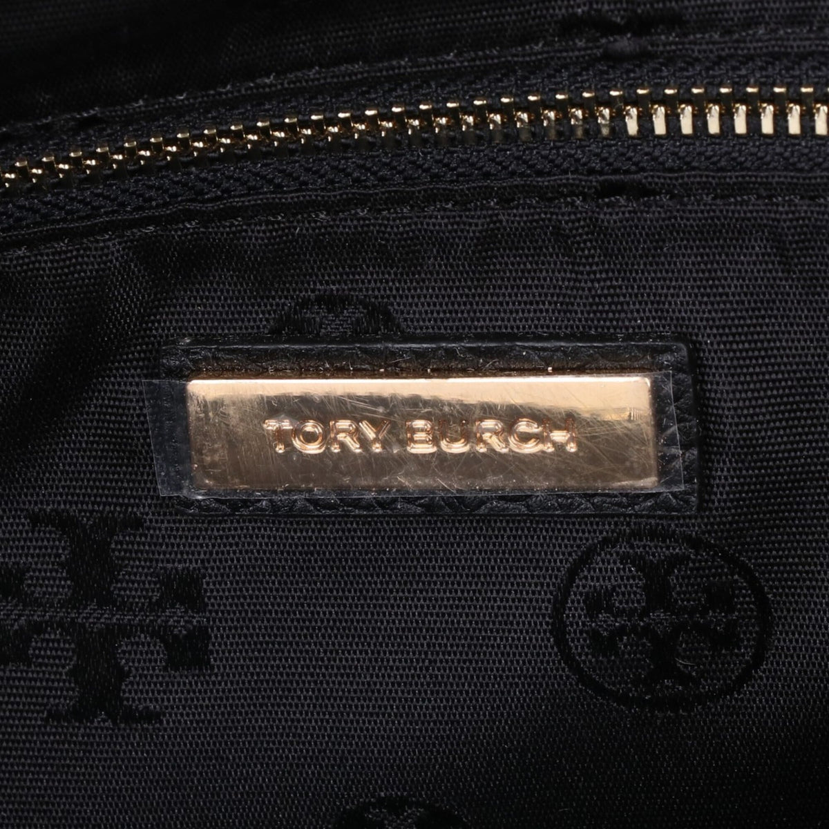Tory Burch Black Gold Leather Handbag (Pre-Owned)