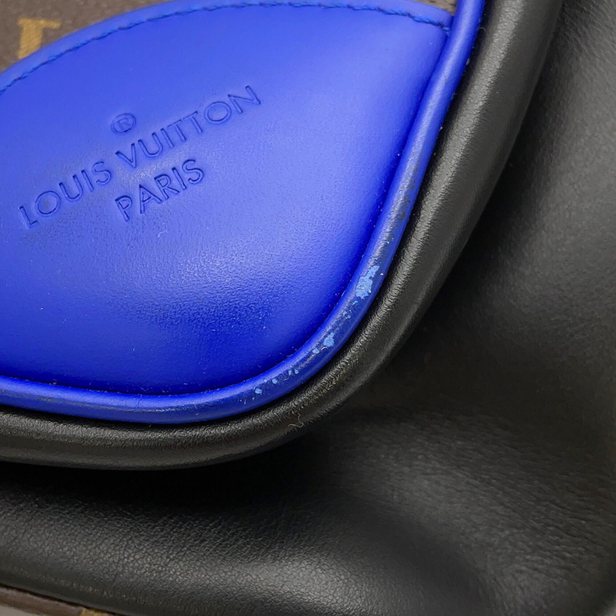 Louis Vuitton Blue Monogram Macassar Noir Monogram Backpack (Pre-Owned)