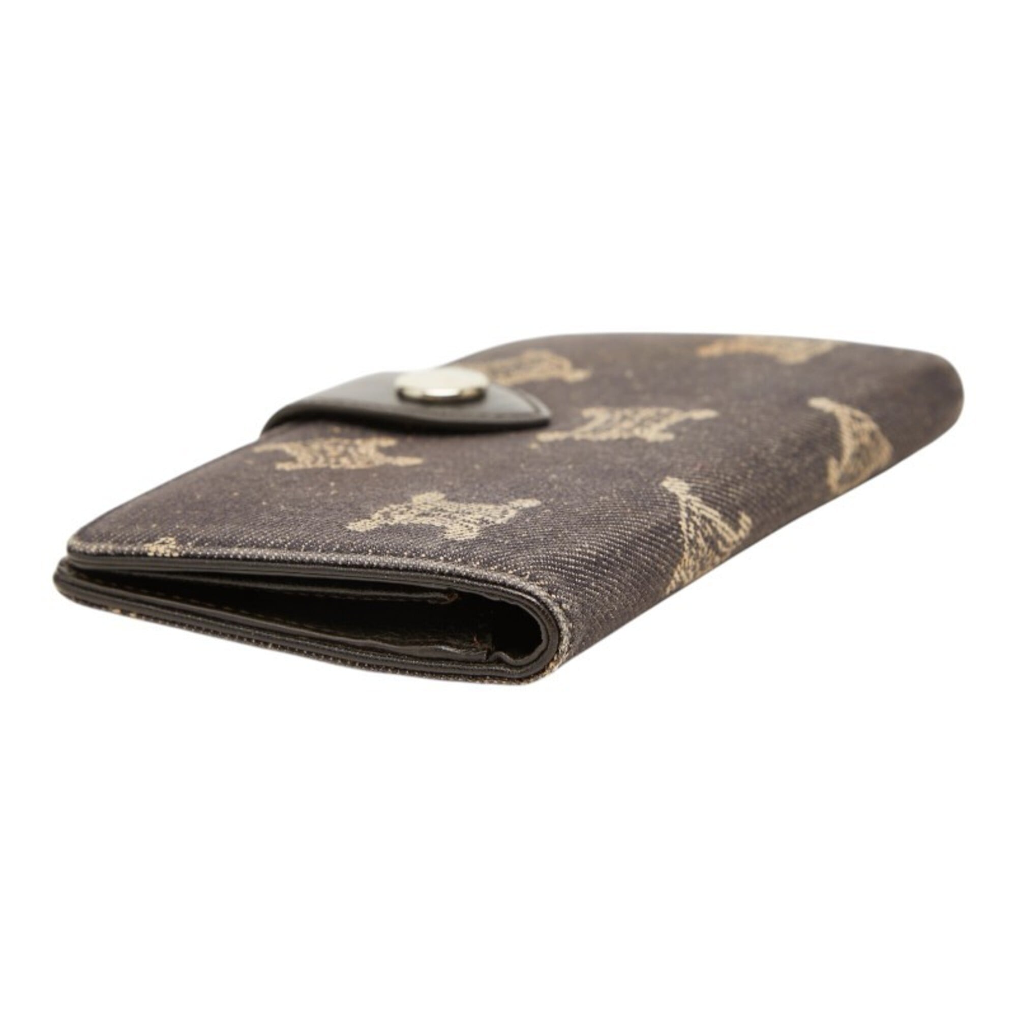 Celine Gray Denim Leather Long Wallet (Bi-Fold) (Pre-Owned)