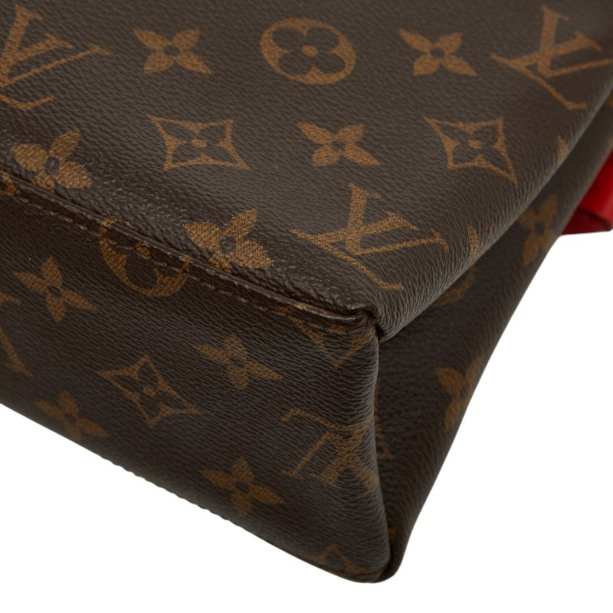 Louis Vuitton Brown Coquelicots Red Color Pvc Leather Shoulder Bag (Pre-Owned)
