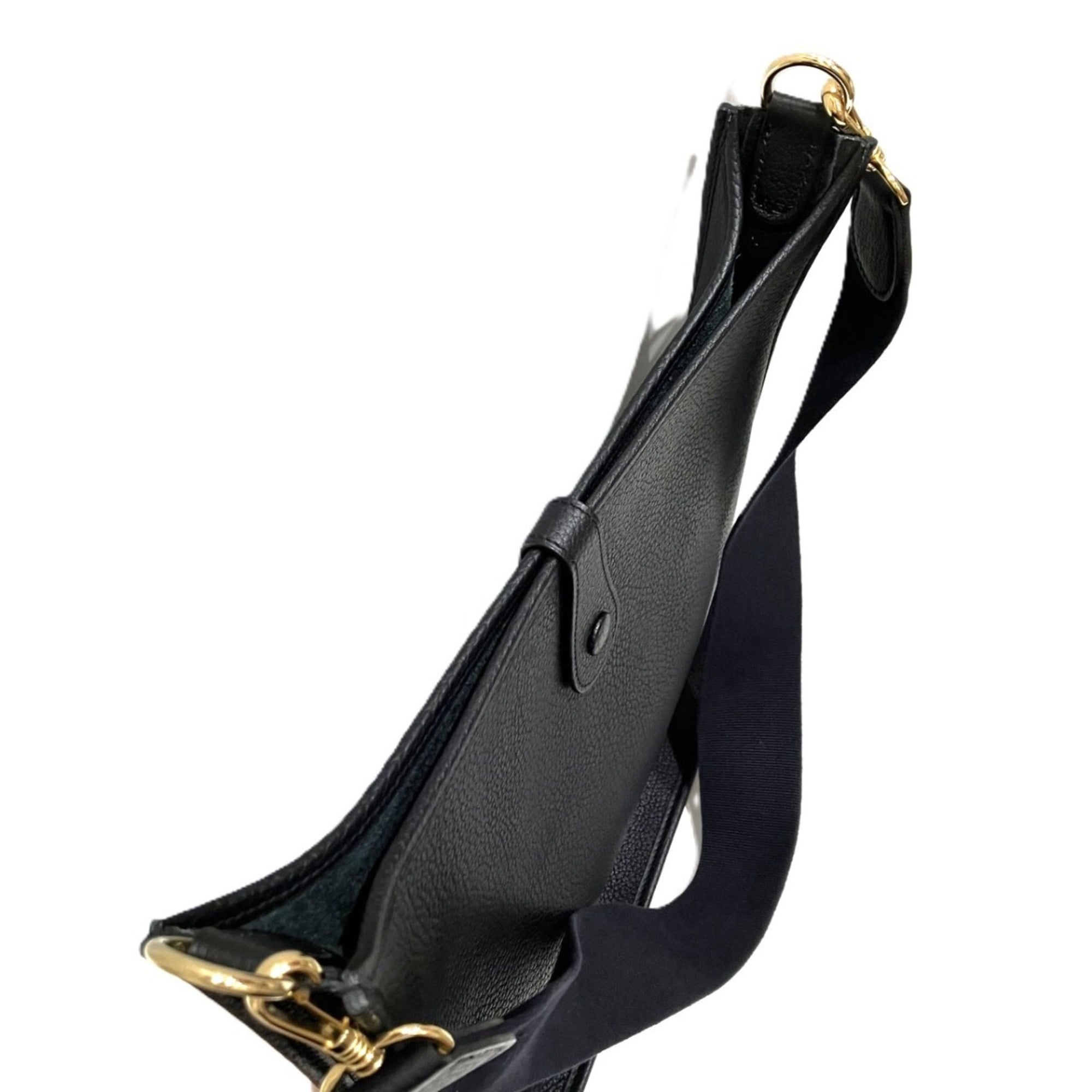 Hermes Evelyne Black Taurillon Clemence Leather Shoulder Bag (Pre-Owned)