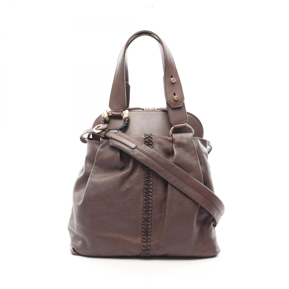 Bvlgari Brown Leather Handbag (Pre-Owned)