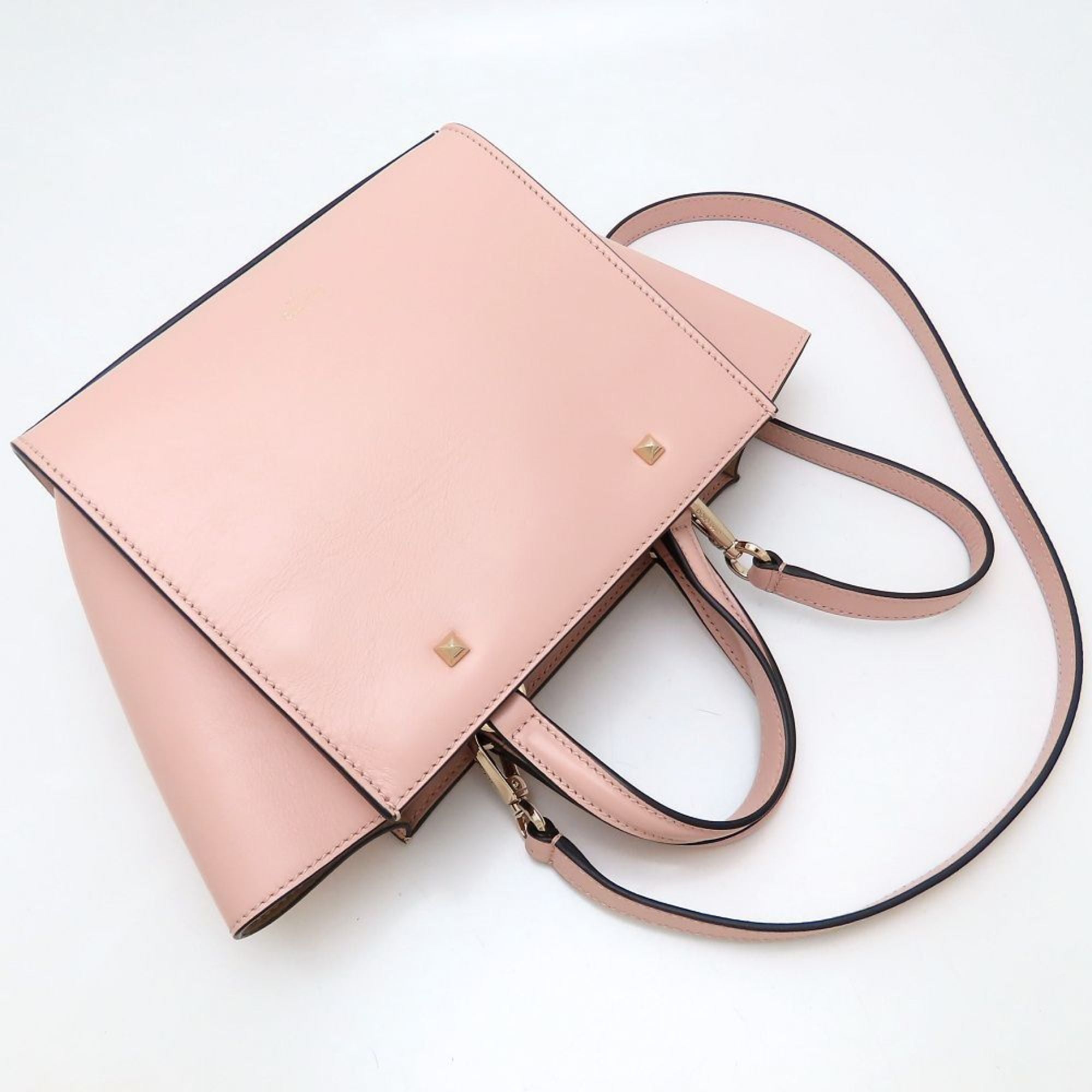 Jimmy Choo Pink Beige Leather Tote Bag (Pre-Owned)