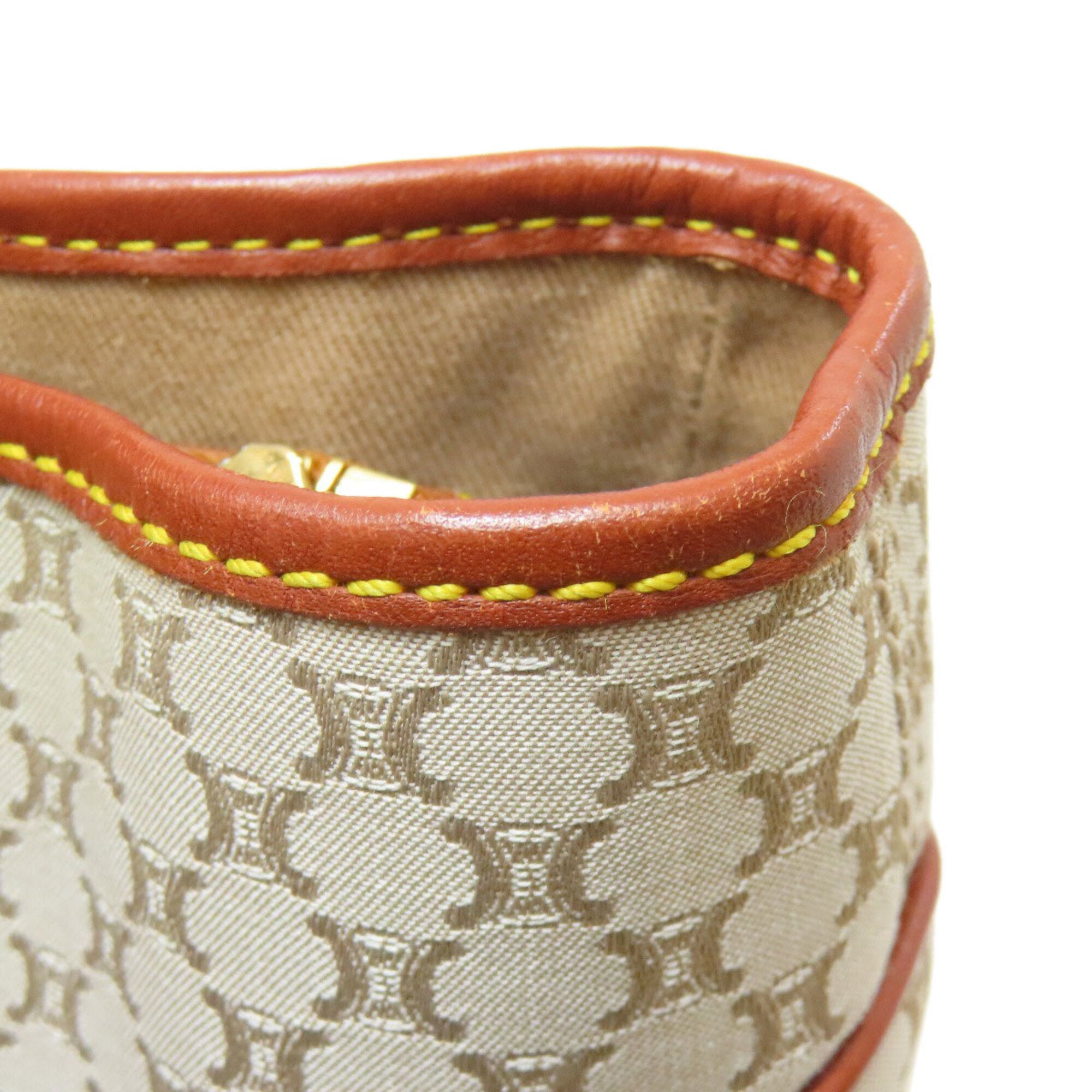 Celine Beige Brown Canvas Handbag (Pre-Owned)