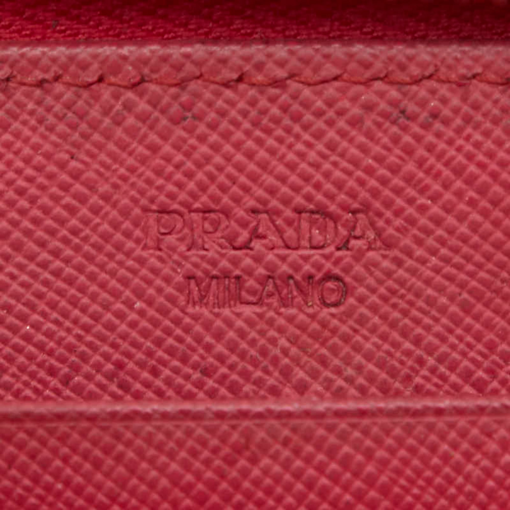 Prada Pink Leather Long Wallet (Bi-Fold) (Pre-Owned)