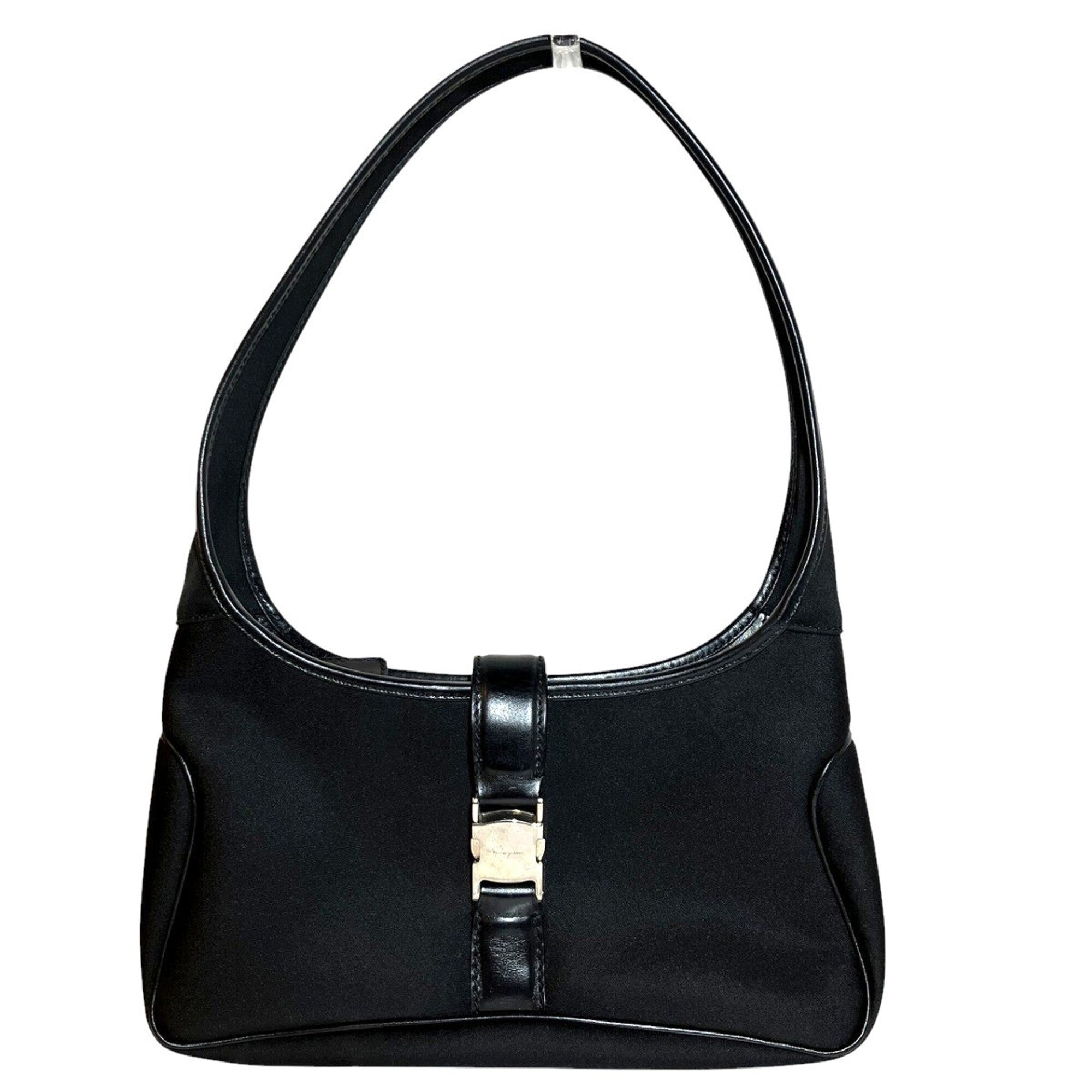 Salvatore Ferragamo Black Nylon Leather Handbag (Pre-Owned)