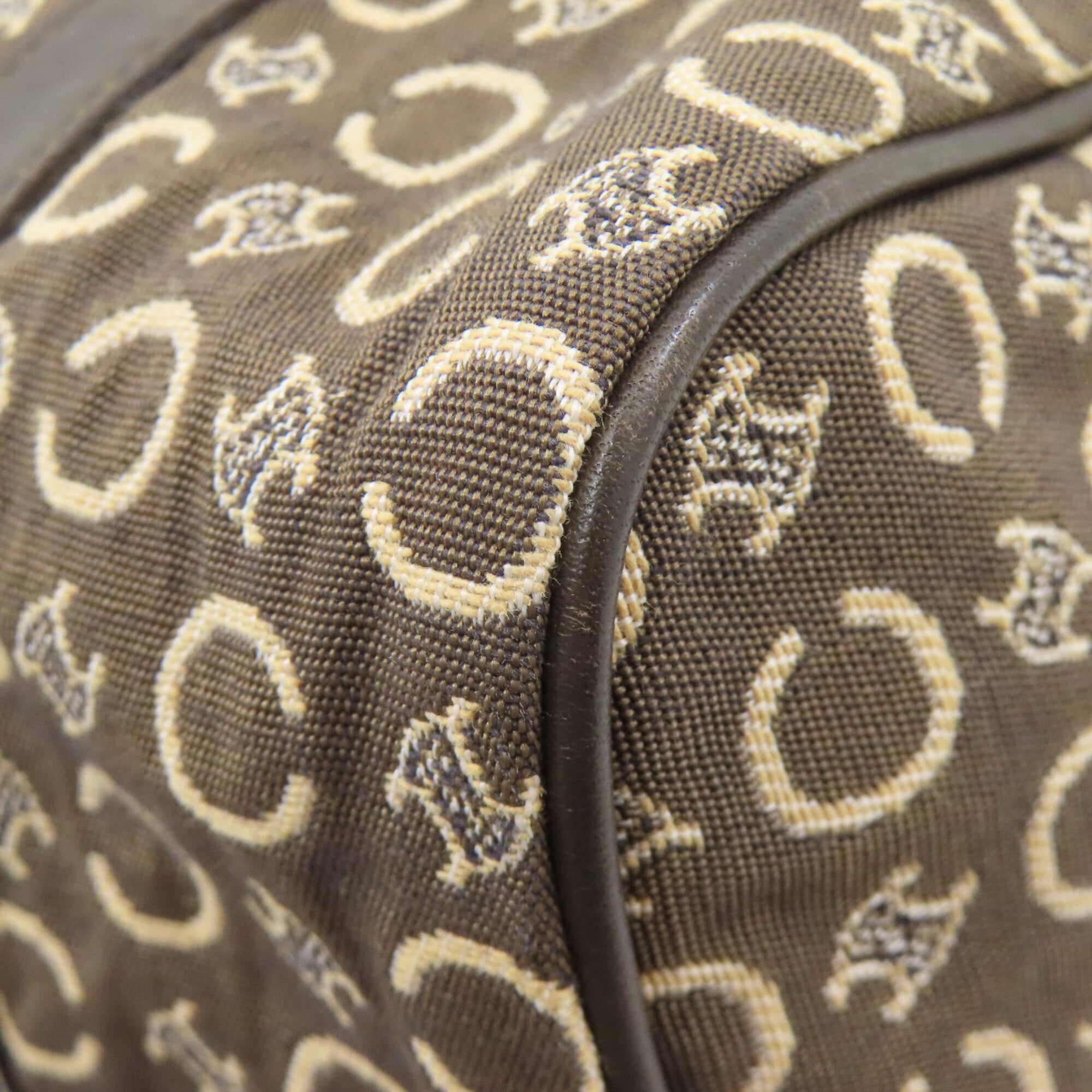Celine Brown Canvas Boston Bag (Pre-Owned)