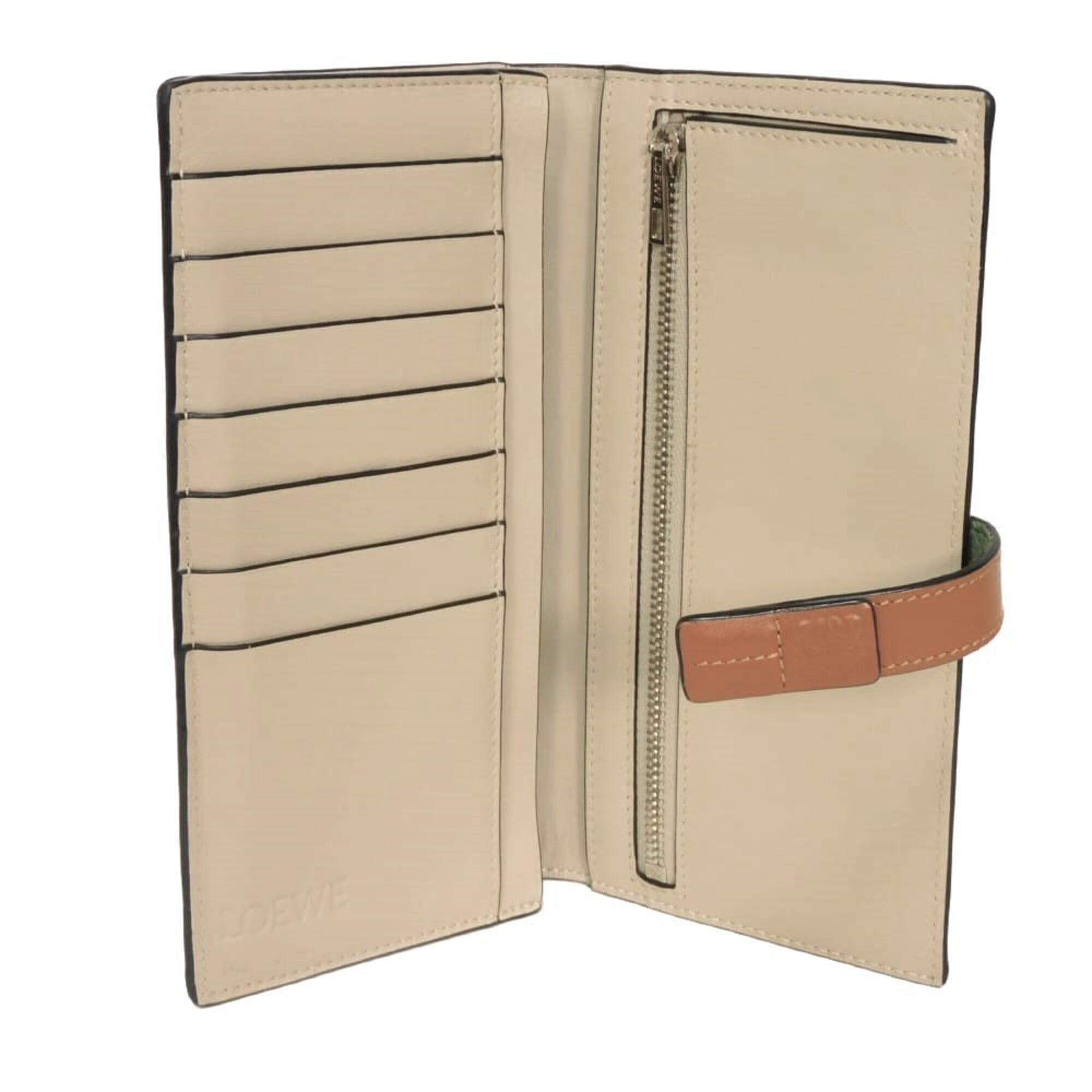 Loewe Green Leather Long Wallet (Bi-Fold) (Pre-Owned)
